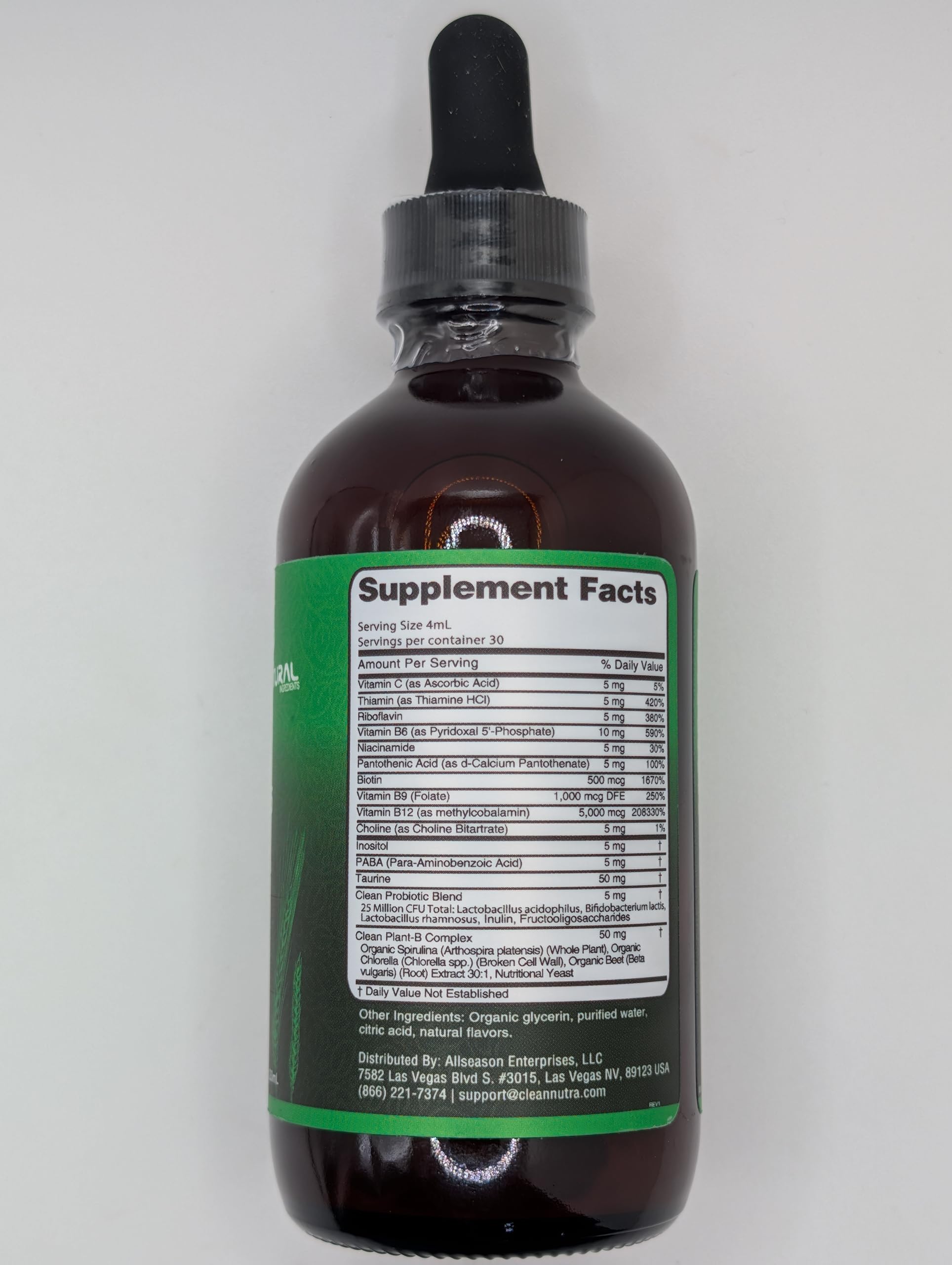 Foto 7 | Líquido De Complejo De Vitamina B Supplement Clean Nutra, 100 Ml - Venta Internacional.