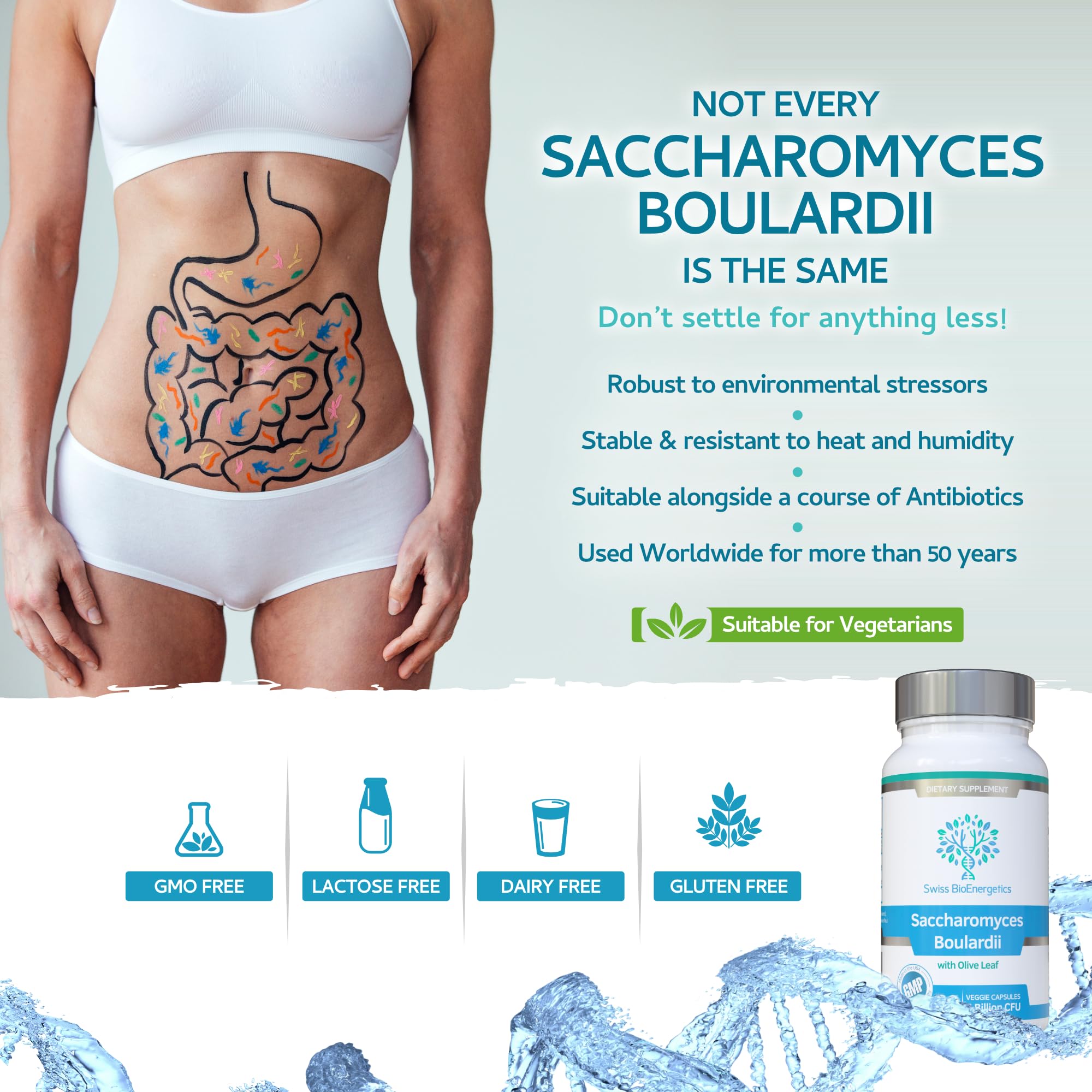 Foto 4 | Suplemento Swiss Bioenergetics Saccharomyces Boulardii 5b Cfu - Venta Internacional.