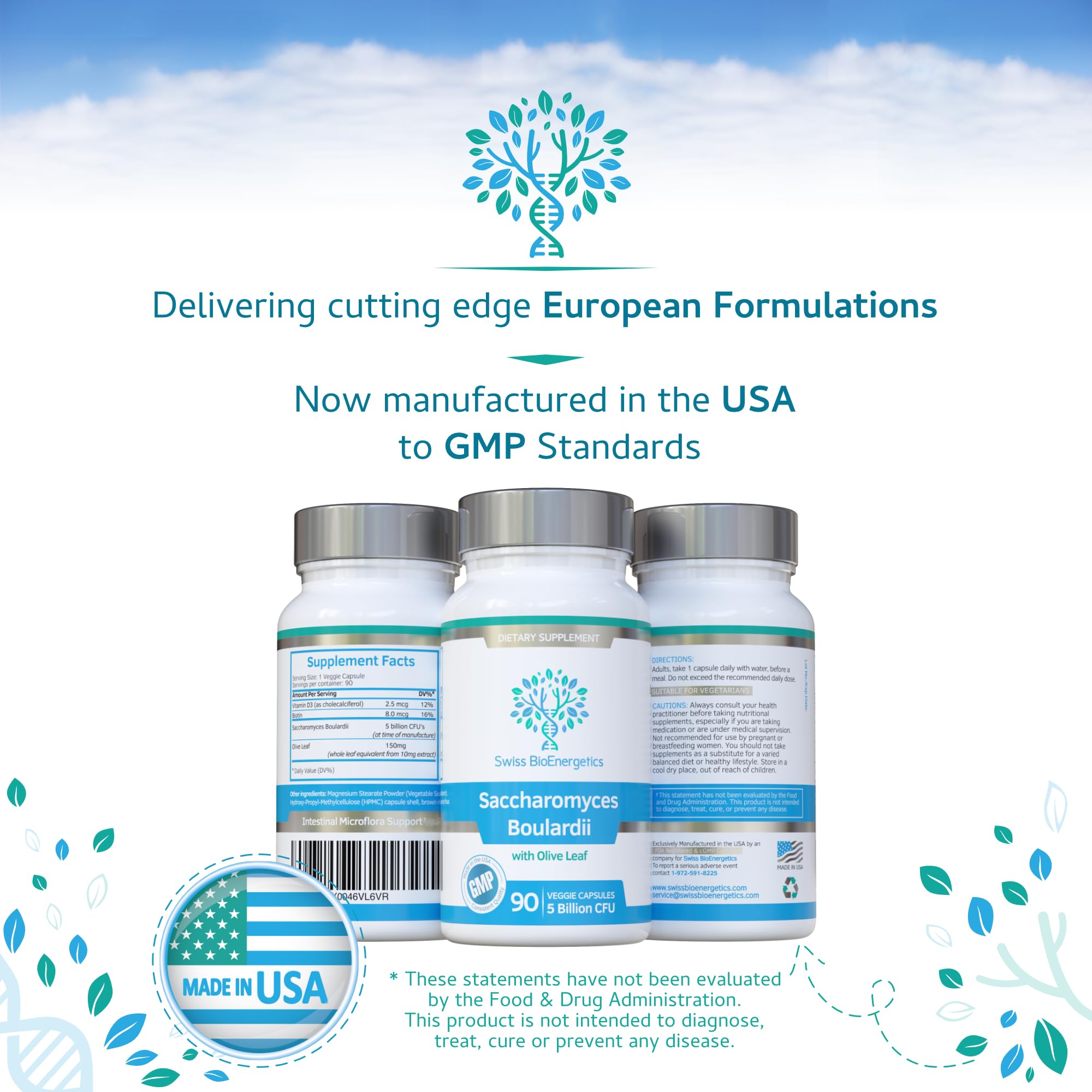 Foto 7 | Suplemento Swiss Bioenergetics Saccharomyces Boulardii 5b Cfu - Venta Internacional.