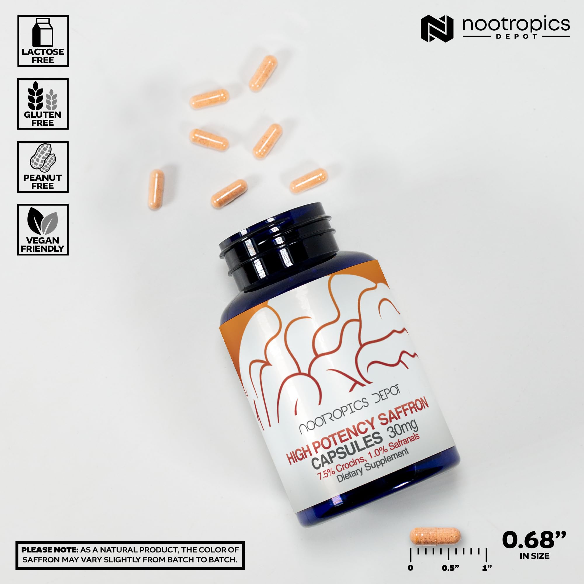 Foto 4 pulgar | Suplemento Nootropics Depot: Extracto De Azafrán, 30 Mg, 180 Cápsulas - Venta Internacional.