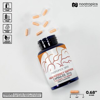 Foto 3 | Suplemento Nootropics Depot: Extracto De Azafrán, 30 Mg, 180 Cápsulas - Venta Internacional.