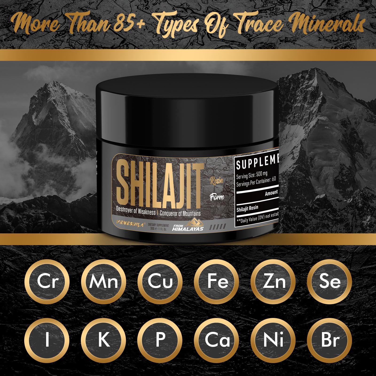 Foto 5 pulgar | Resina Shilajit Venesuila, Orgánica, Grado Dorado, 30 Ml, Más De 85 Minerales - Venta Internacional.