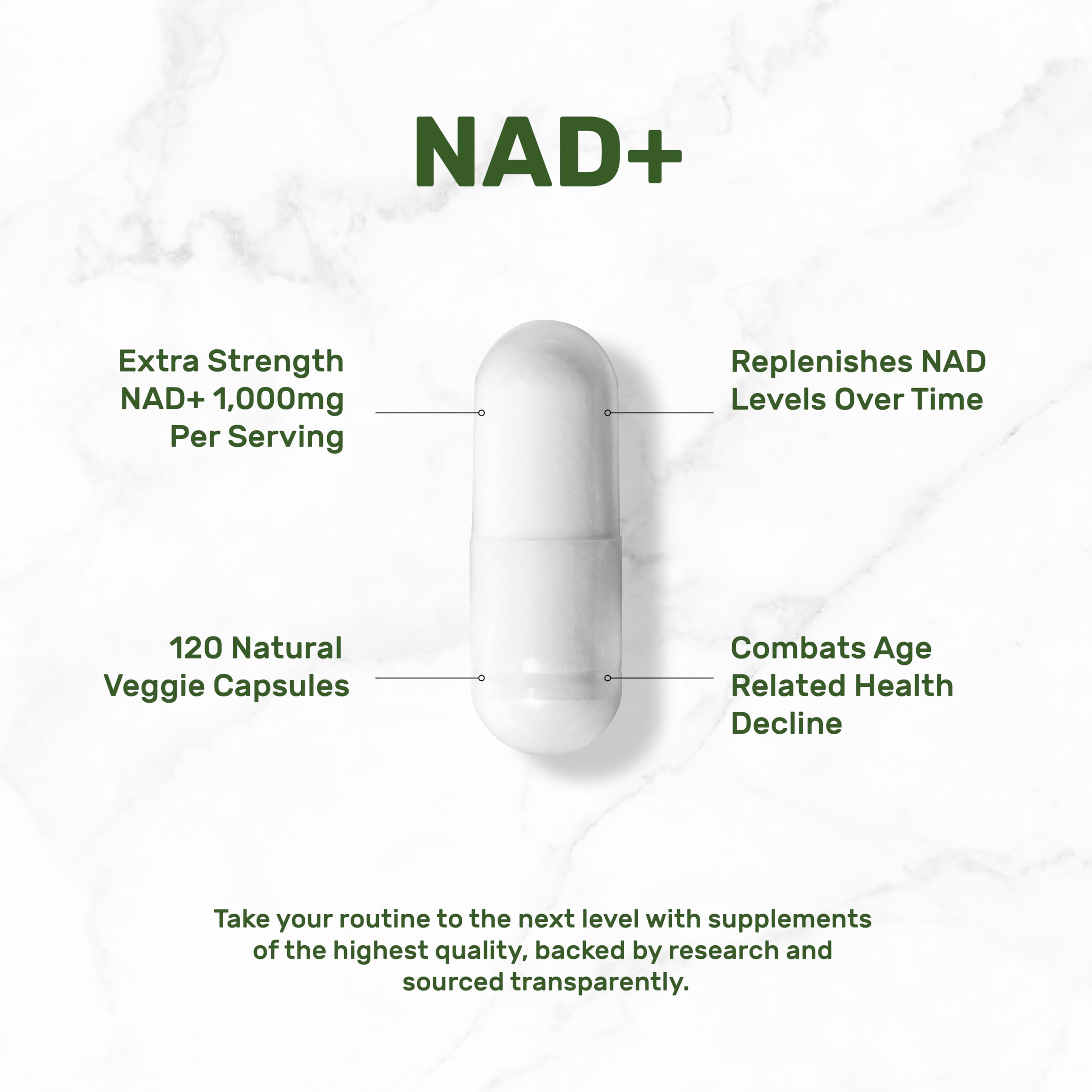 Foto 4 pulgar | Suplemento Nad+ De 1000 Mg, 120 Cápsulas Vegetarianas Extra Strength - Venta Internacional.