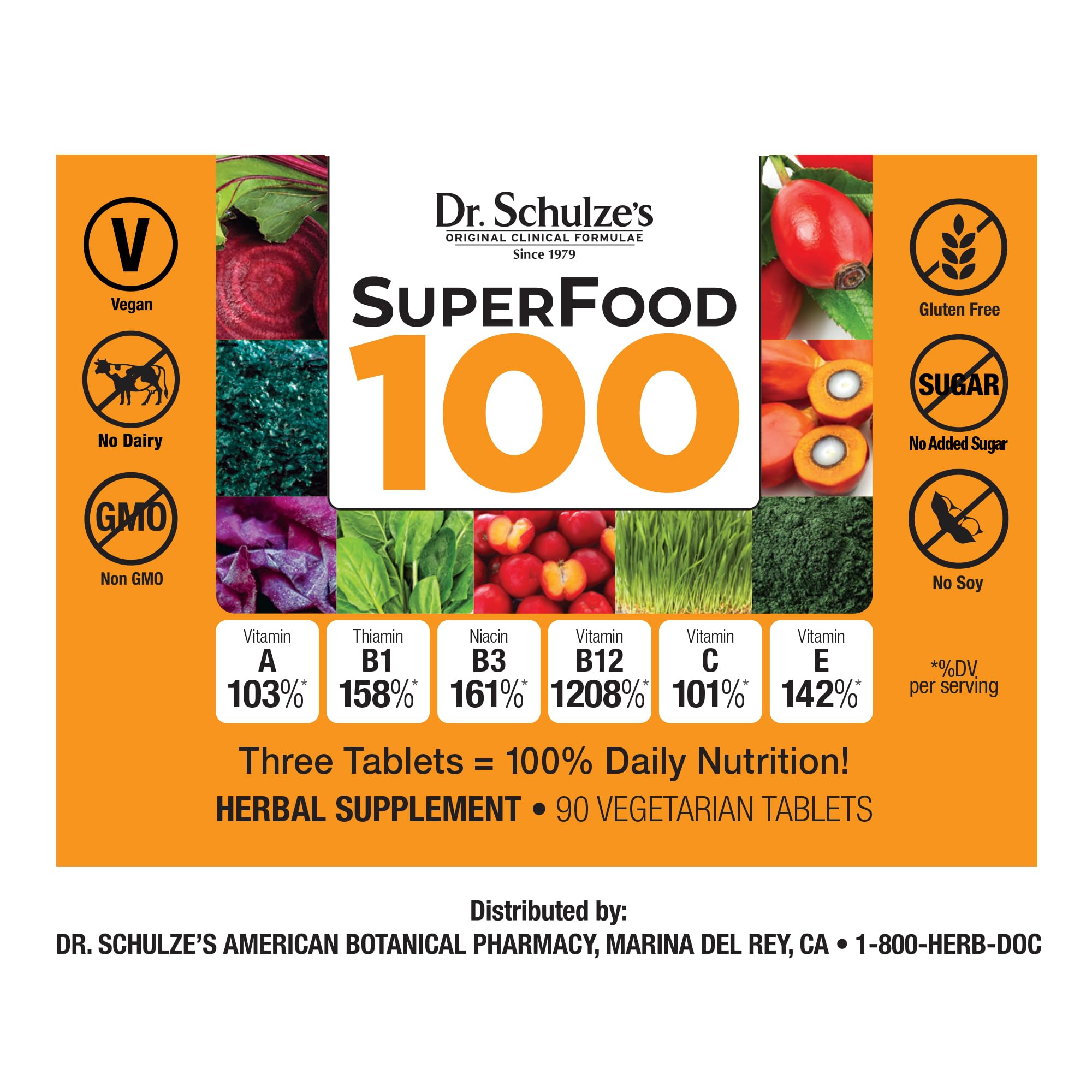 Foto 3 pulgar | Suplemento Dietético Dr. Schulze's Superfood 100 90 Comprimidos - Venta Internacional.