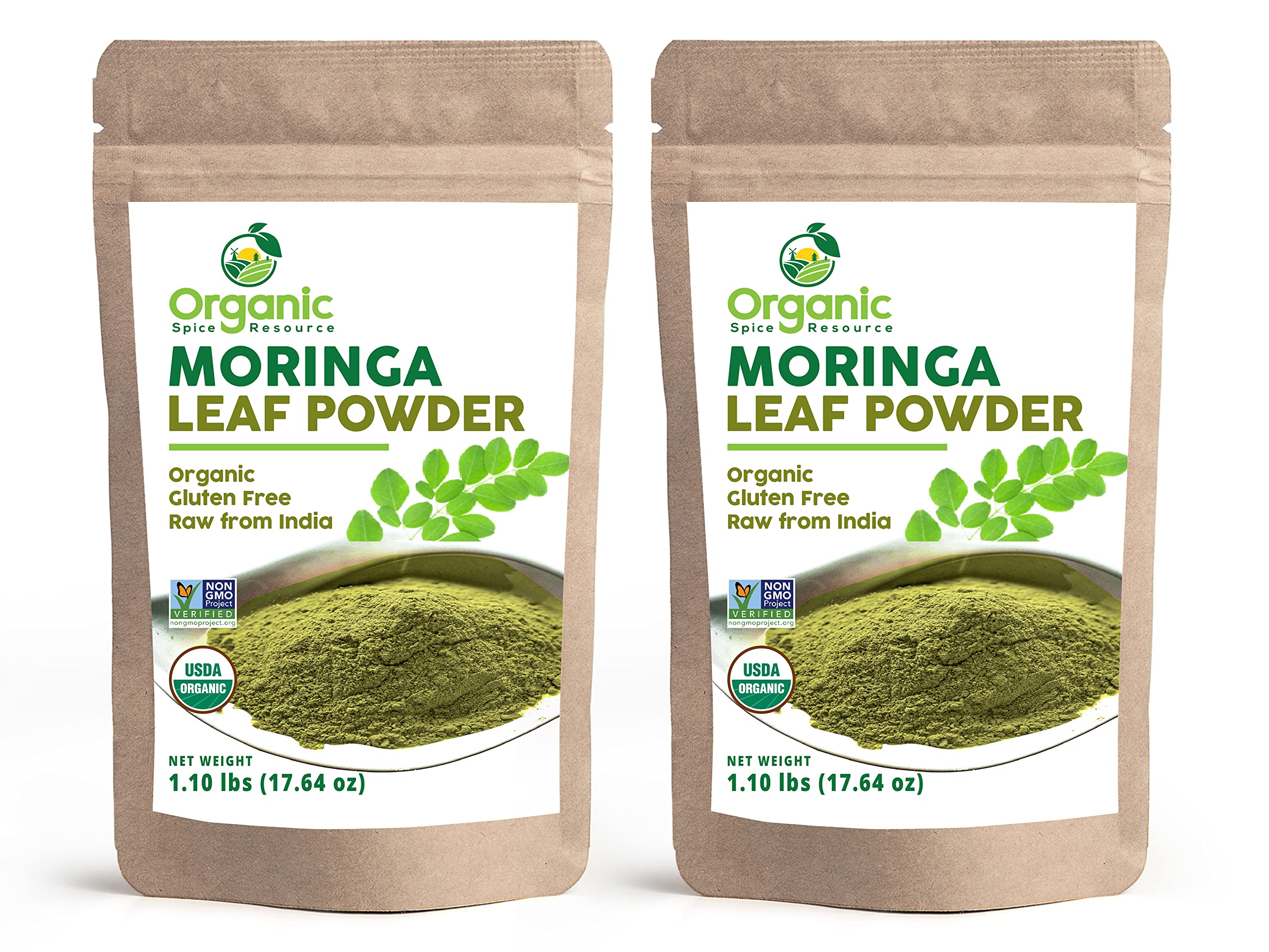 Foto 2 pulgar | Especias Orgánicas En Polvo De Moringa, 1 Kg (2 X 500 G), Usda Kosher - Venta Internacional.