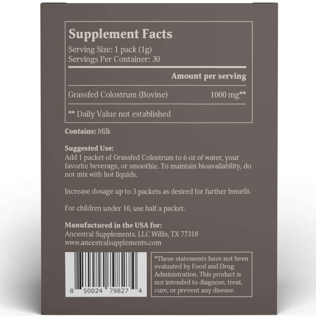 Foto 3 pulgar | Suplemento: Suplementos Ancestrales, Carne De Res Alimentada Con Pasto, Calostro Bovino - Venta Internacional.