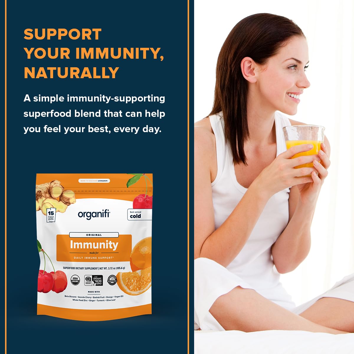 Foto 3 | Supplement Organifi Immunity Superfood Support, 15 Paquetes - Venta Internacional.