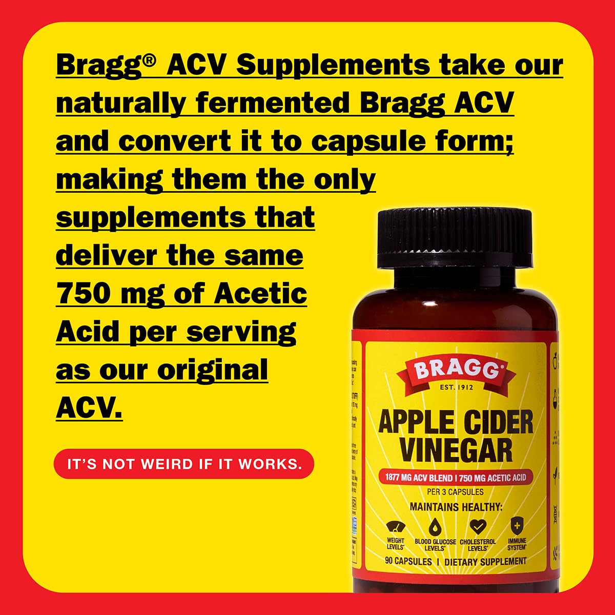 Foto 3 pulgar | Cápsulas De Vinagre De Sidra De Manzana Supplements Bragg, 90 Cápsulas - Venta Internacional.