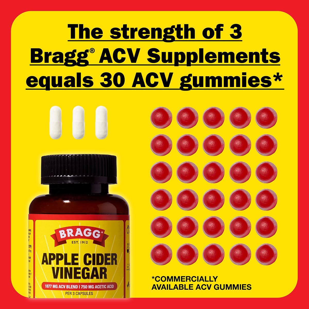 Foto 5 pulgar | Cápsulas De Vinagre De Sidra De Manzana Supplements Bragg, 90 Cápsulas - Venta Internacional.