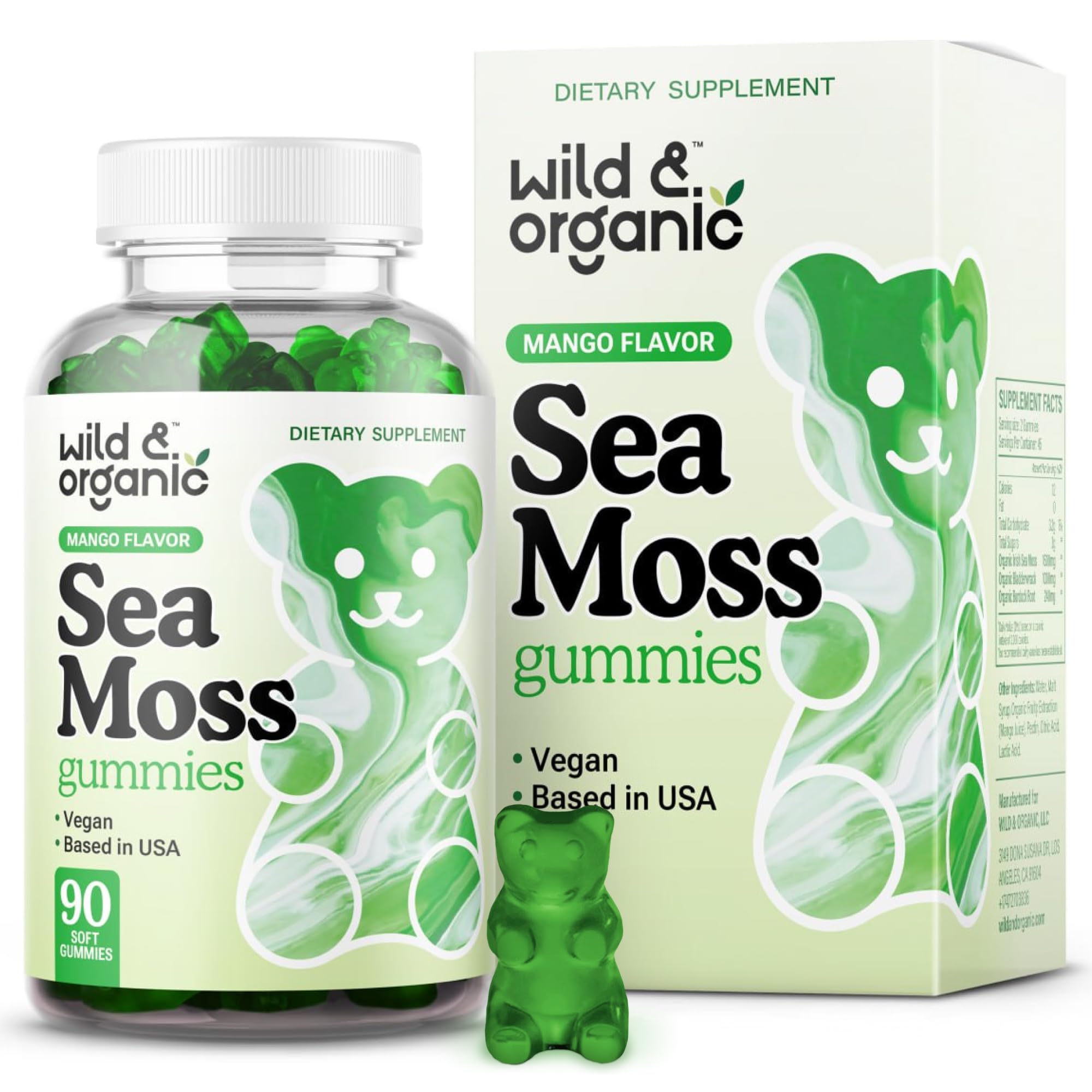 Foto 1 | Gomitas Sea Moss Wild & Organic De 1600 Mg Con Fucus De 90 Unidades - Venta Internacional.