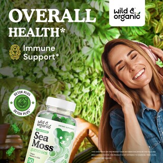 Foto 2 | Gomitas Sea Moss Wild & Organic De 1600 Mg Con Fucus De 90 Unidades - Venta Internacional.