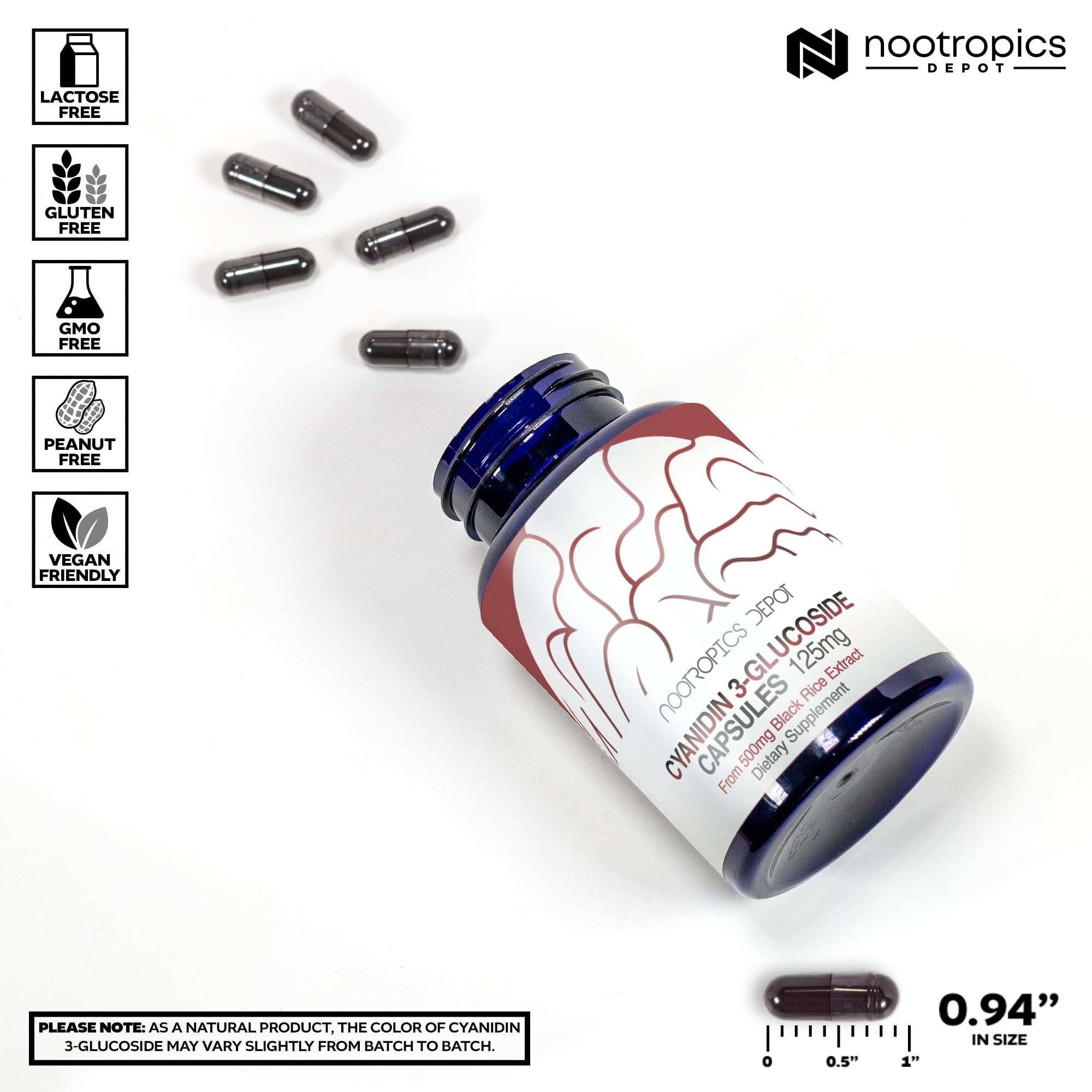 Foto 4 pulgar | Suplemento Nootropics Depot Cianidin 3-glucósido 125 Mg 180 Cápsulas - Venta Internacional.