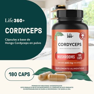 Foto 4 | Cordyceps Mushrooms Life 360+ 180 Cápsulas Hongo Cordyceps