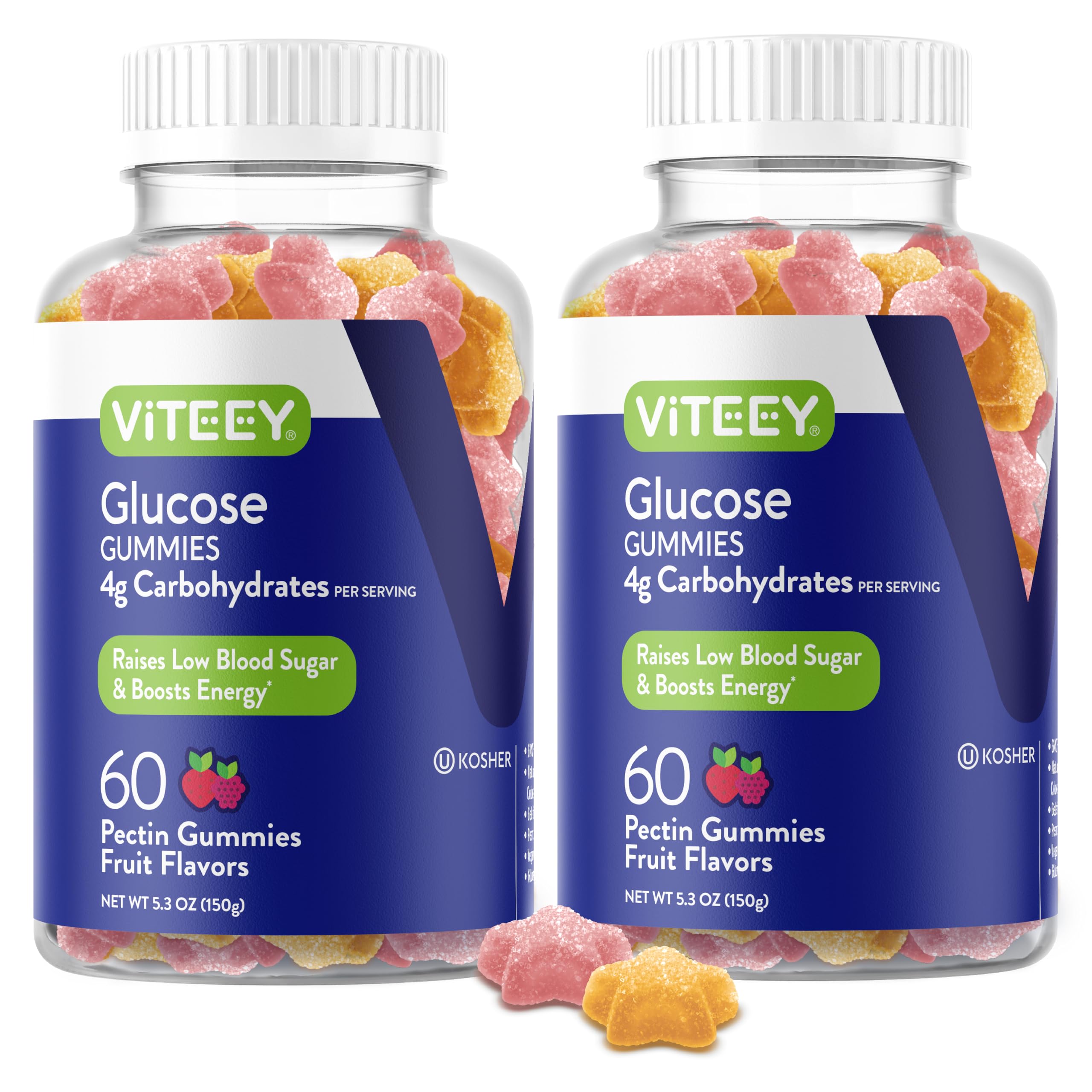 Foto 2 pulgar | Gominolas De Glucosa Viteey 120 Gomitas, Suministro Para 2 Meses, Veganas - Venta Internacional.