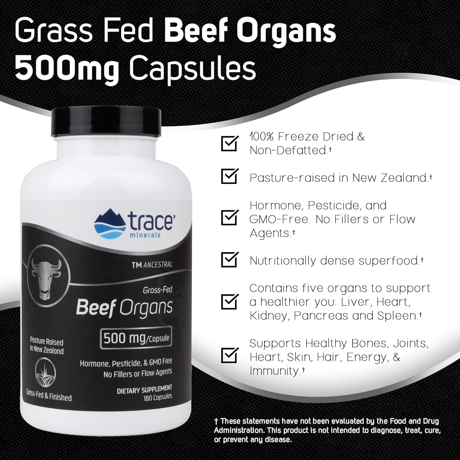 Foto 6 pulgar | Suplemento Trace Minerals Beef Organ 600 Mg 180 Cápsulas - Venta Internacional.