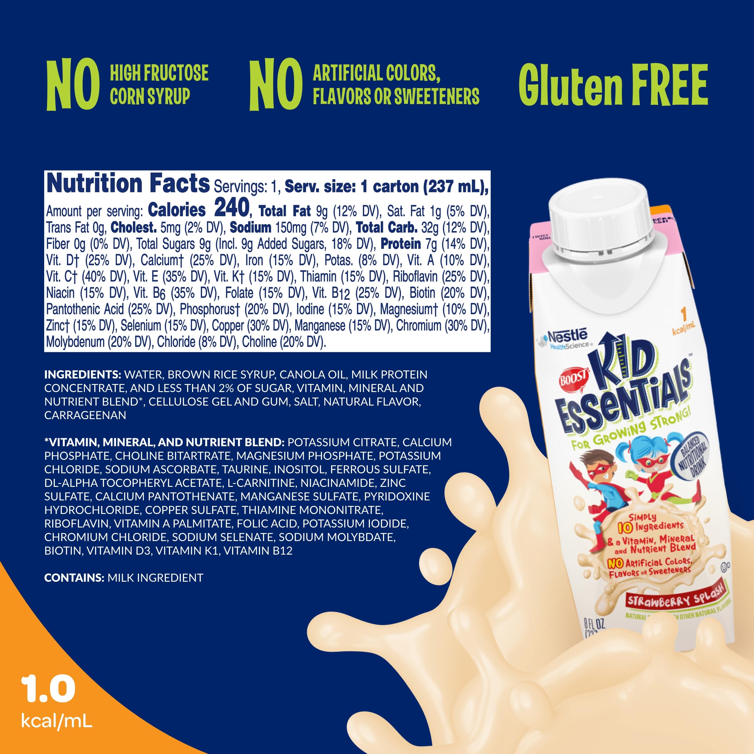 Foto 3 pulgar | Bebida Nutricional Boost Kid Essentials 1.0 Fresa 24x240ml - Venta Internacional.