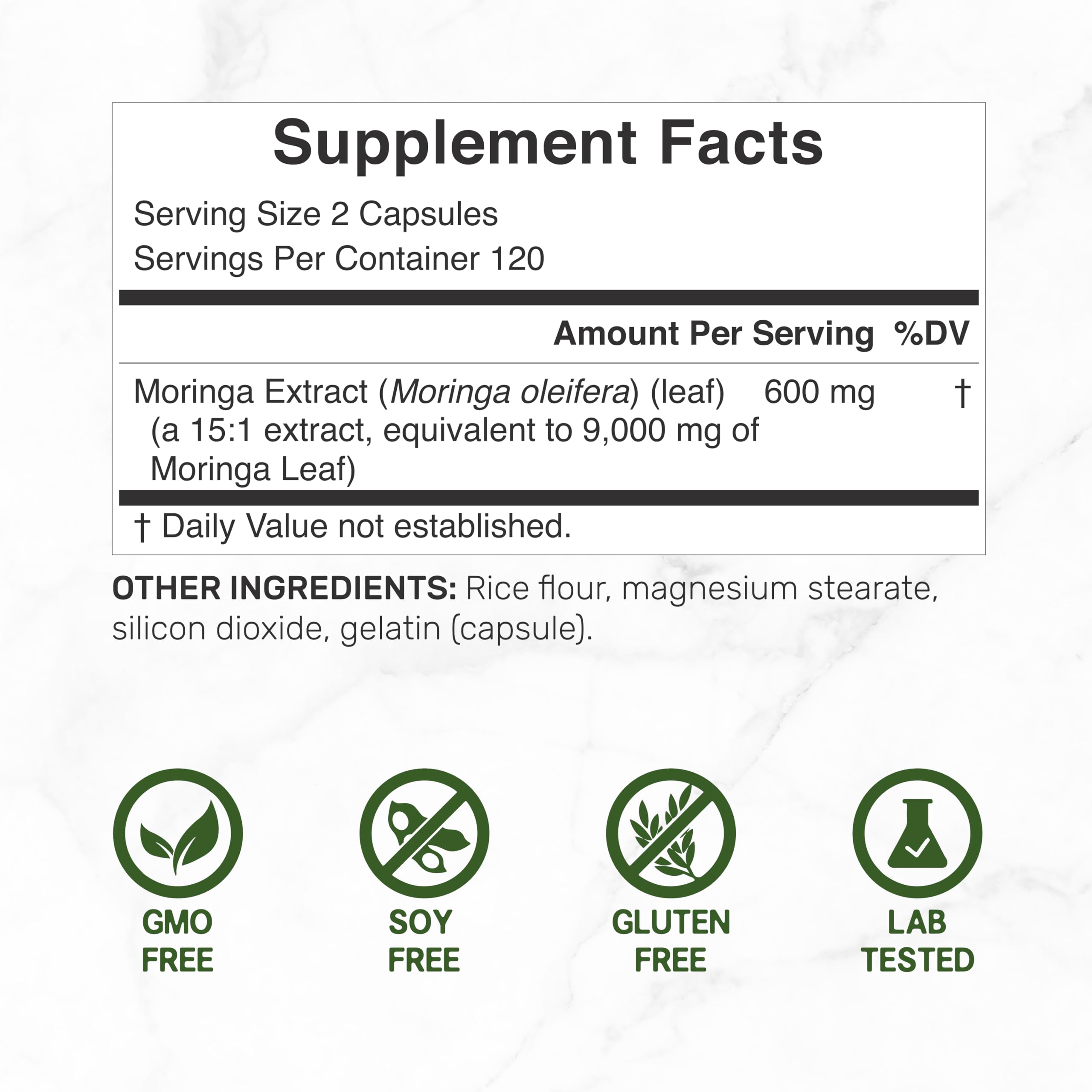 Foto 3 pulgar | Suplemento Y Oferta Suplemento Moringa Pure Capsules 9000 Mg X240 - Venta Internacional.