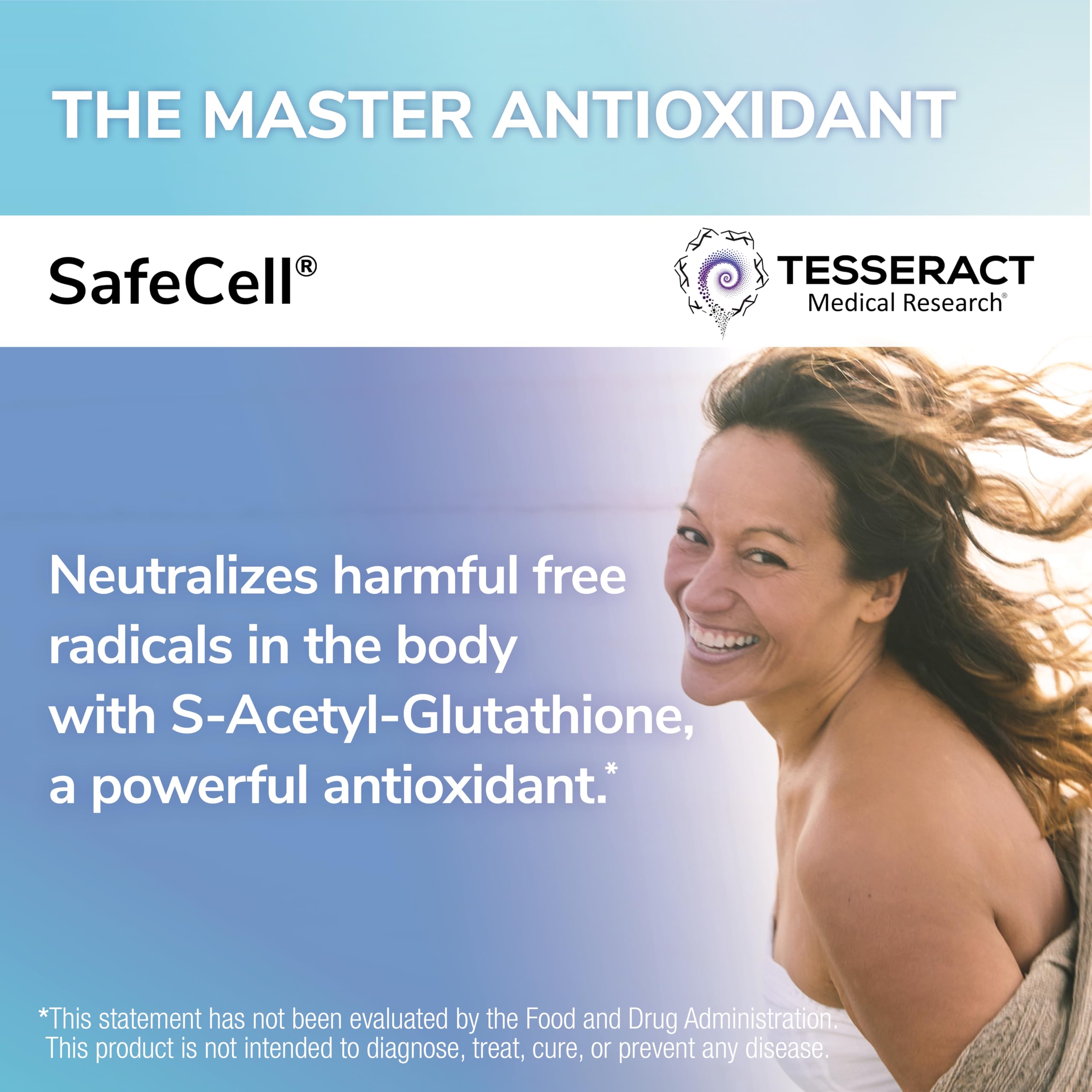 Foto 2 | Suplemento Tesseract Medical Research Safecell S-acetil Glutatión 300 Mg 60 Cápsulas Vegetarianas - Venta Internaciona