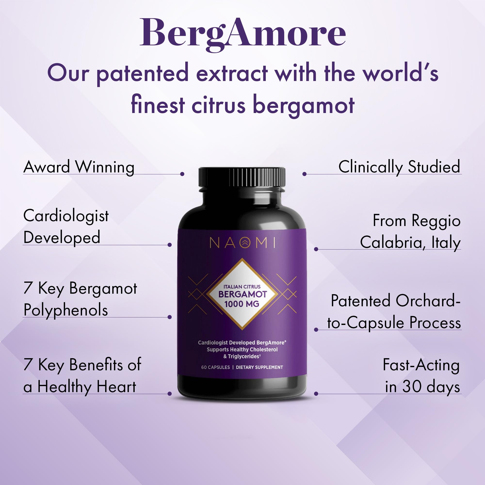 Foto 4 | Suplemento Naomi Italian Citrus Bergamota 1000 Mg Heart Health - Venta Internacional.