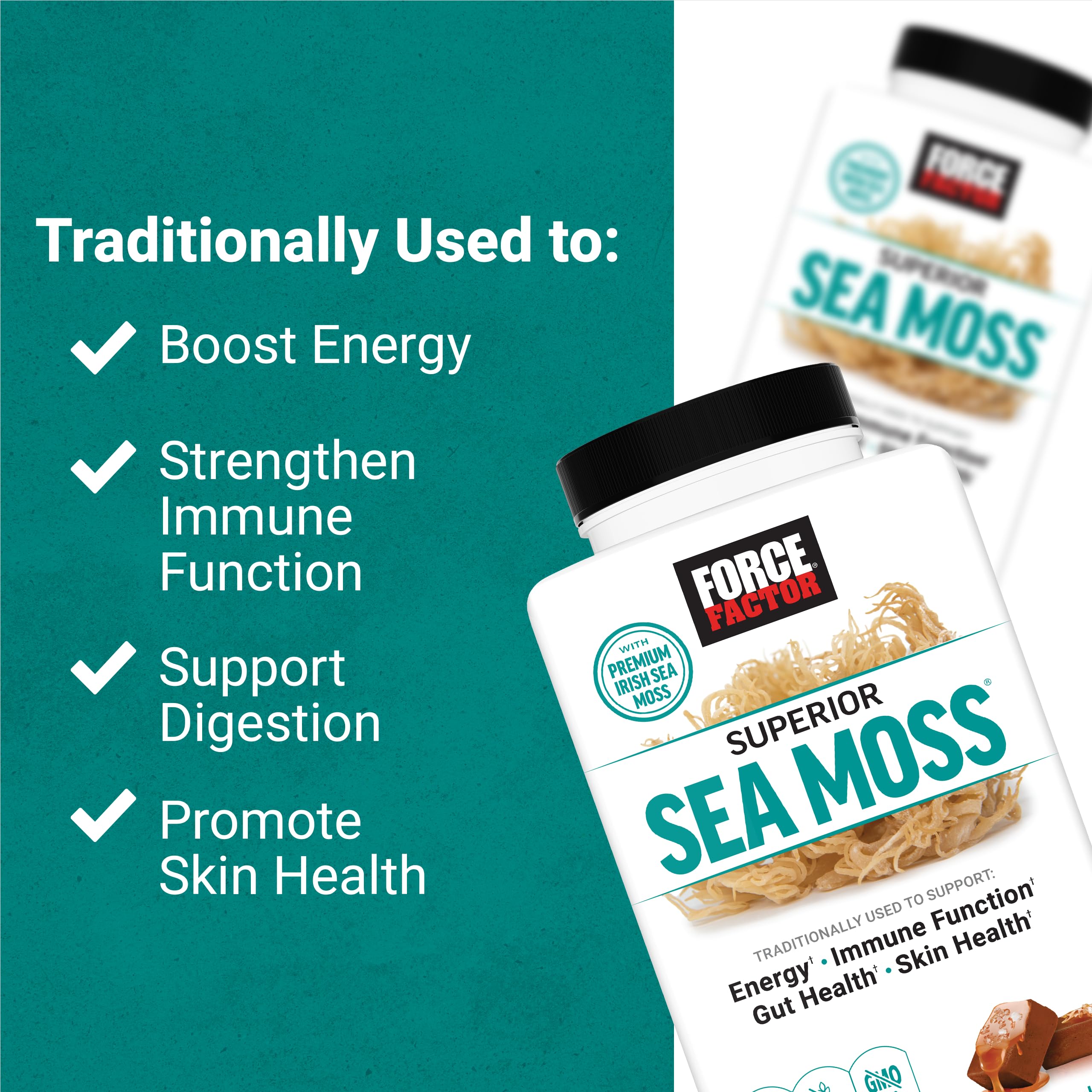 Foto 3 pulgar | Suplemento Force Factor Superior Sea Moss 60 Comprimidos Masticables - Venta Internacional.
