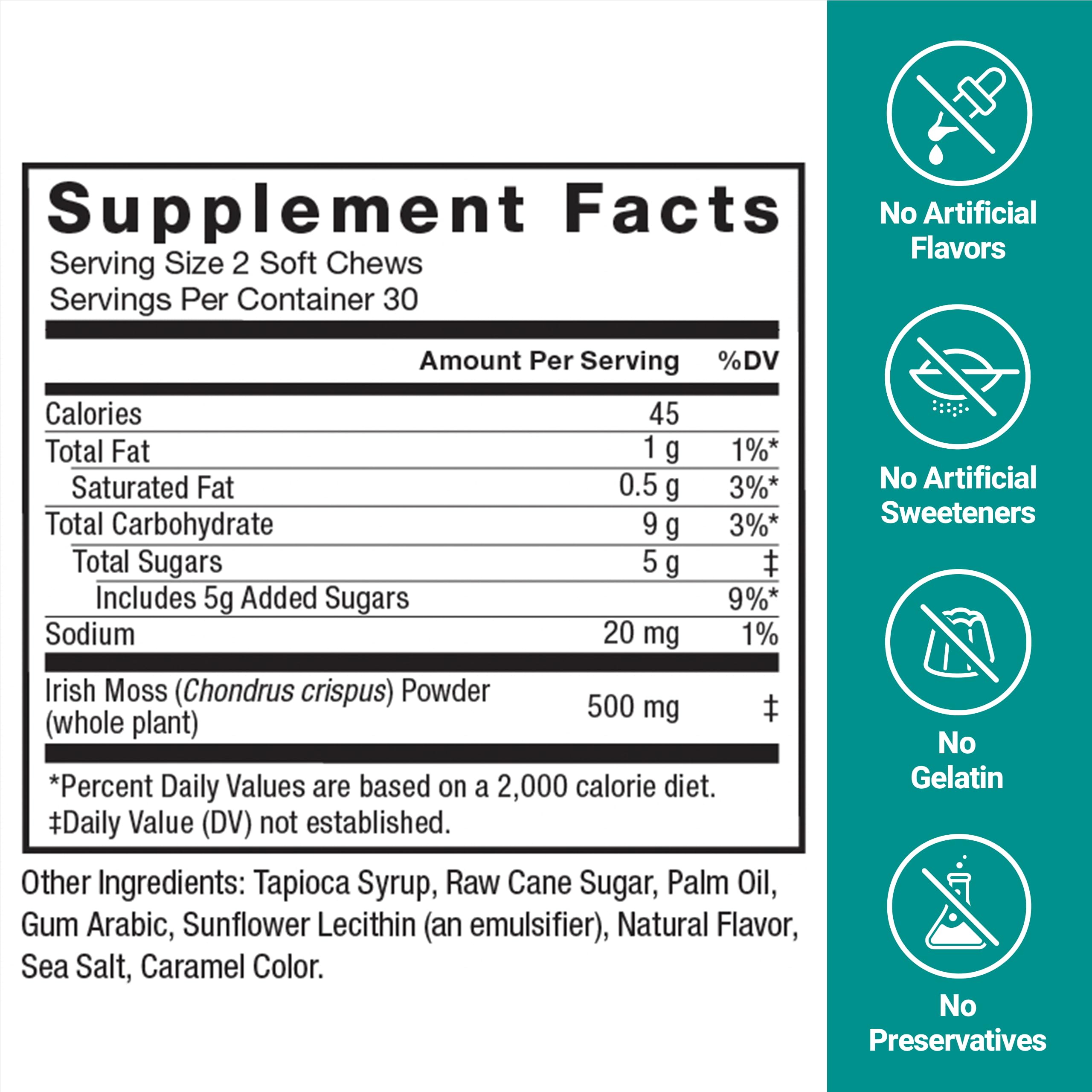 Foto 7 pulgar | Suplemento Force Factor Superior Sea Moss 60 Comprimidos Masticables - Venta Internacional.