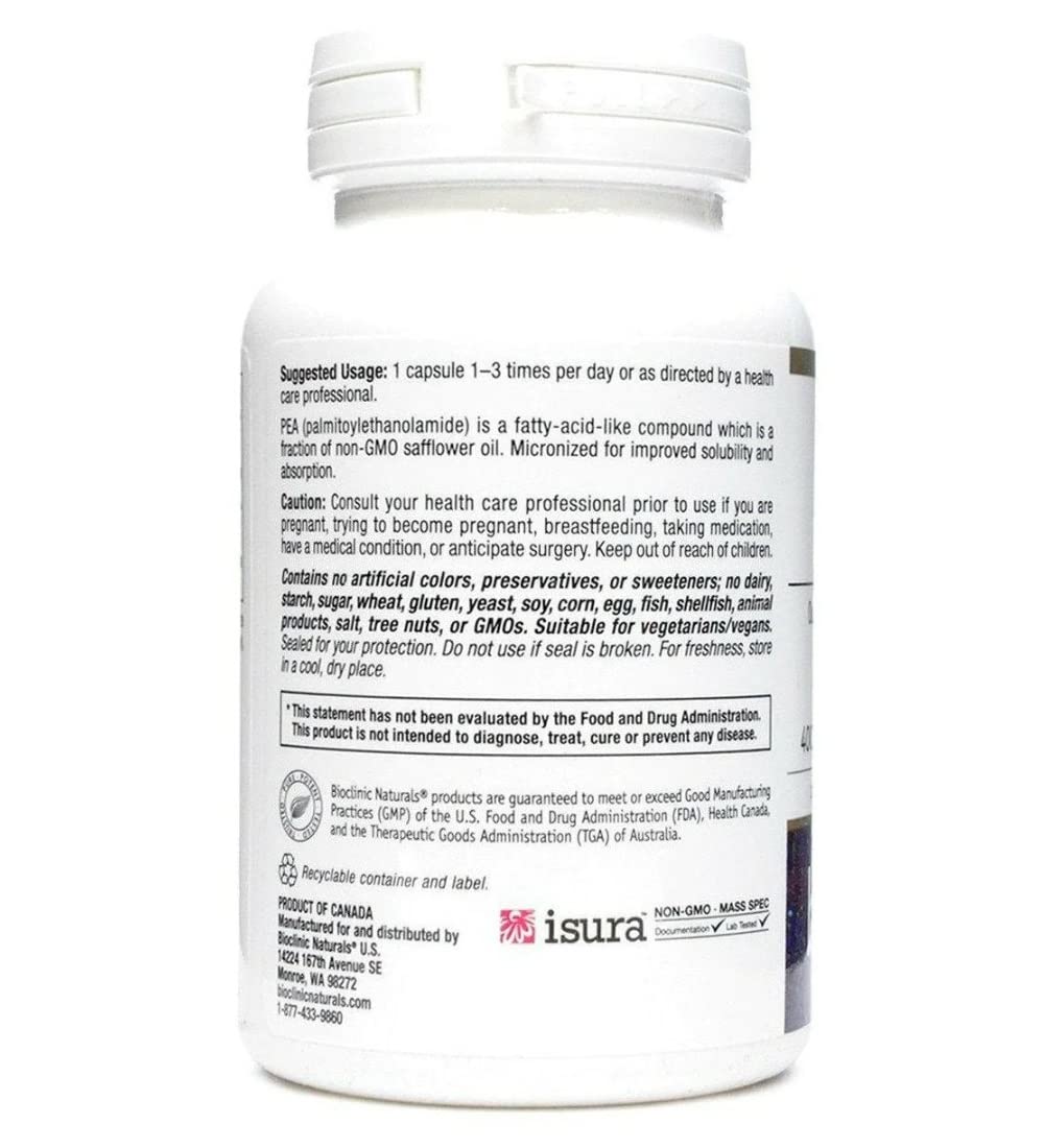Foto 4 pulgar | Suplemento Bioclinic Naturals Pea Palmitoiletanolamida 400 Mg - Venta Internacional.