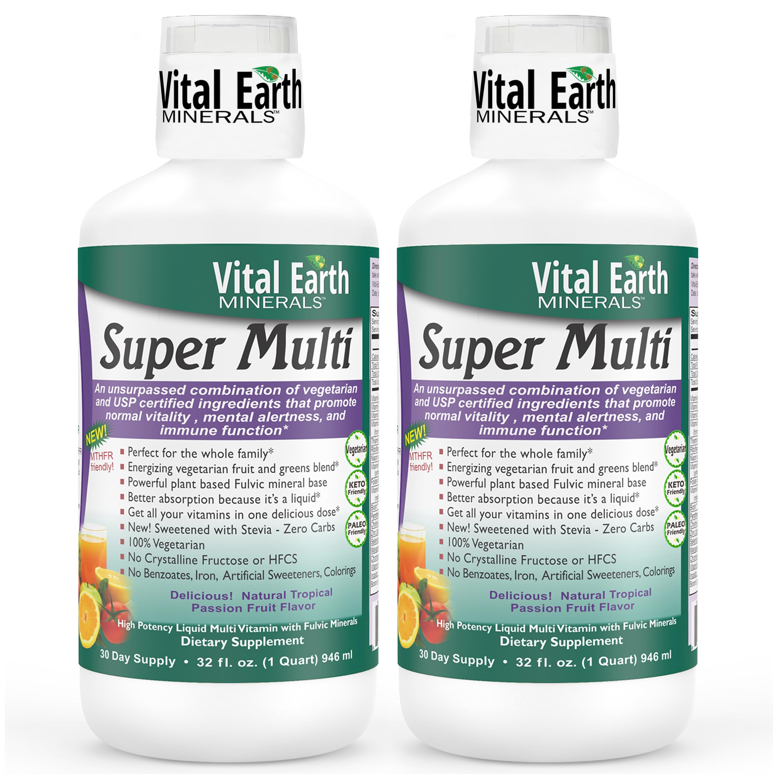 Foto 2 pulgar | Multivitaminas Líquidas Vital Earth Minerals Super Multi, Paquete De 2 - Venta Internacional.