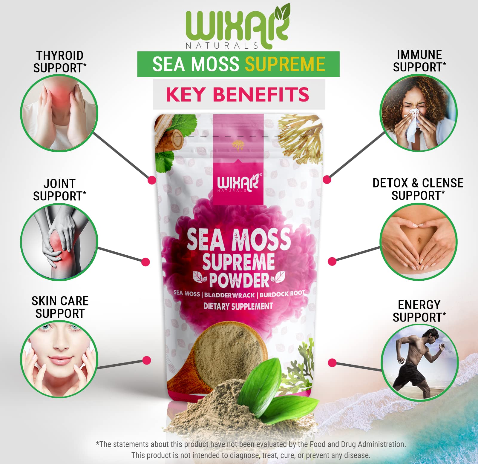 Foto 4 | Suplemento Wixar Naturals Wixar Wildcrafted Sea Moss Powder - Venta Internacional.