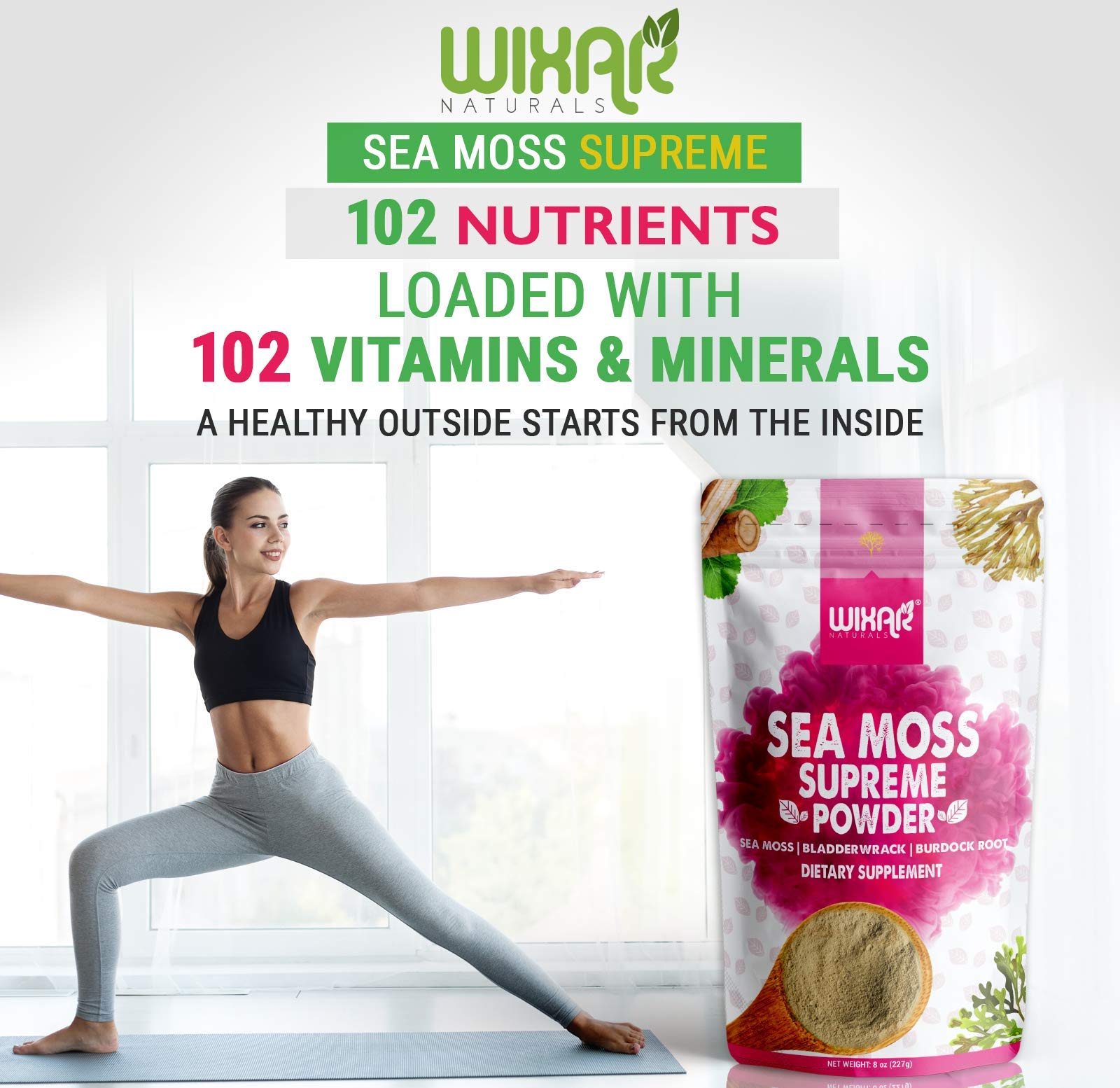 Foto 8 pulgar | Suplemento Wixar Naturals Wixar Wildcrafted Sea Moss Powder - Venta Internacional.
