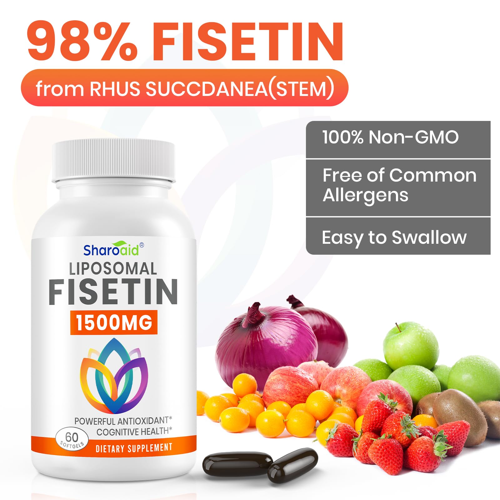 Foto 5 | Suplementos Sharoaid Fisetin 1500 Mg Liposomal Delivery 120 Cápsulas Blandas - Venta Internacional.