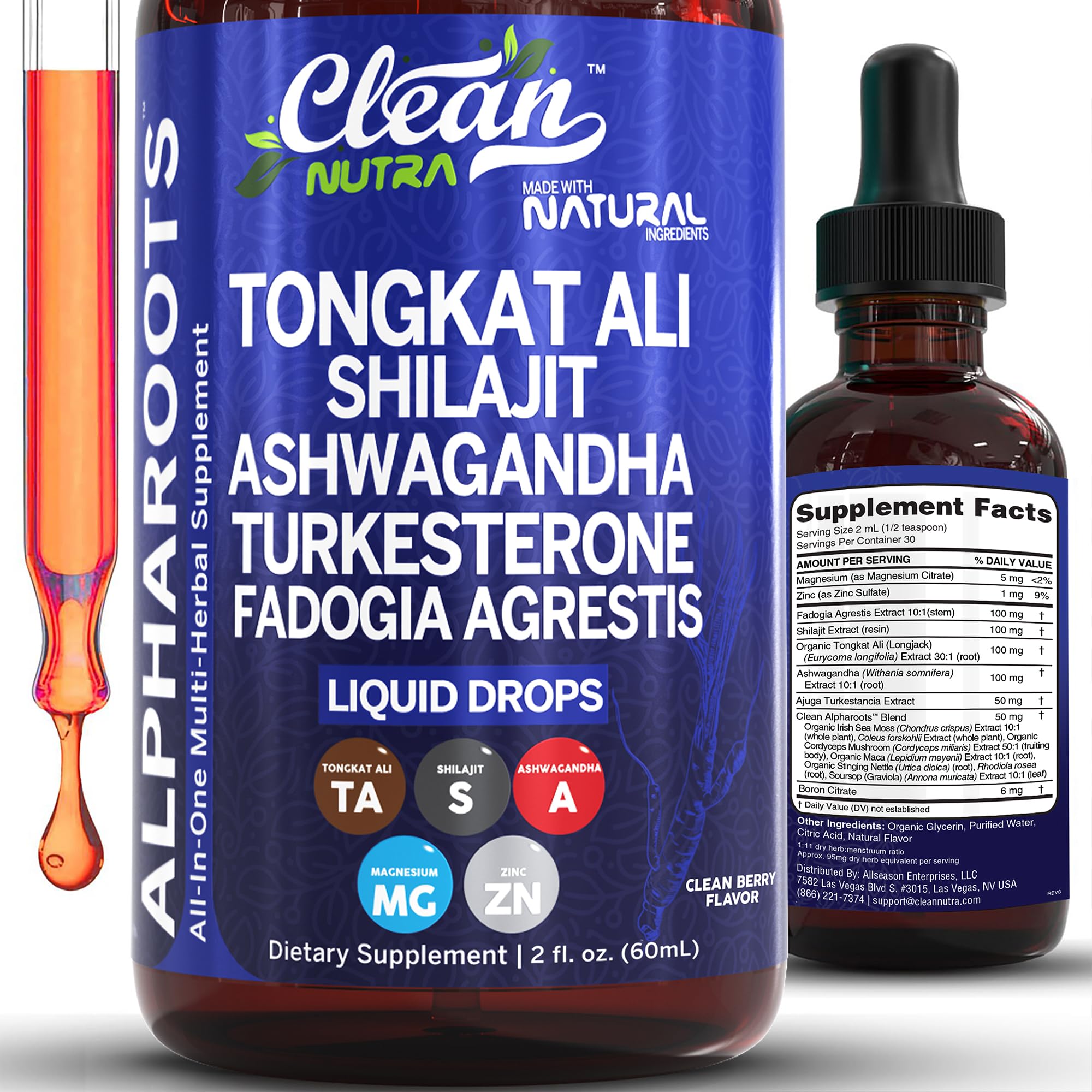 Foto 2 pulgar | Suplemento Clean Nutra Alpha Roots Para Hombres Con Tongkat Ali - Venta Internacional.