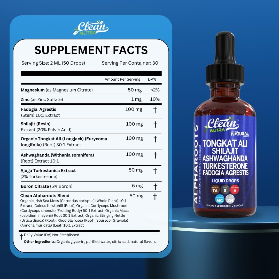 Foto 3 pulgar | Suplemento Clean Nutra Alpha Roots Para Hombres Con Tongkat Ali - Venta Internacional.