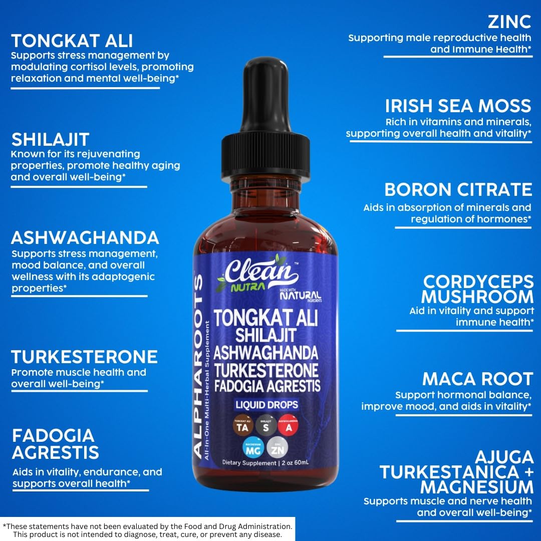 Foto 5 pulgar | Suplemento Clean Nutra Alpha Roots Para Hombres Con Tongkat Ali - Venta Internacional.