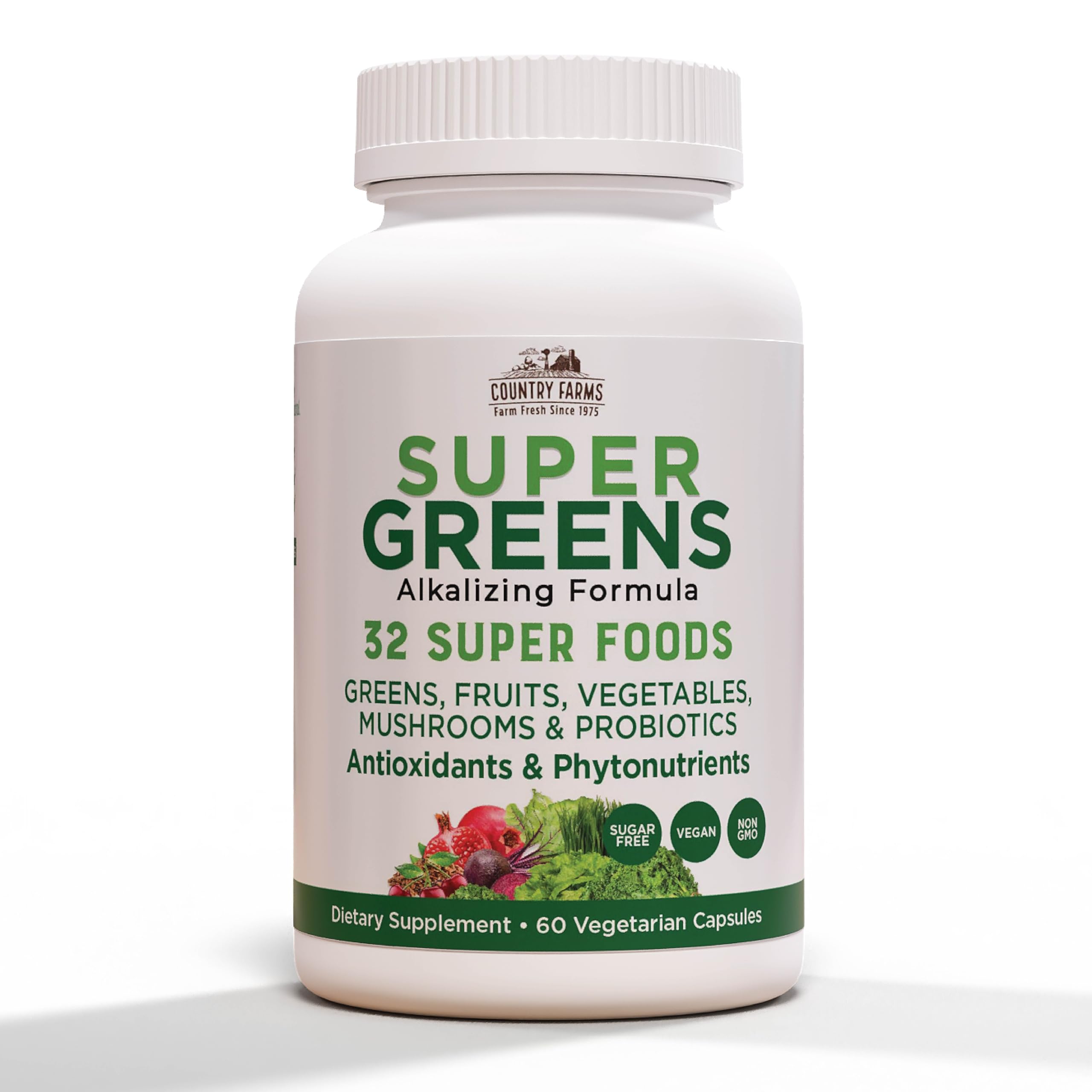 Foto 2 pulgar | Suplemento Country Farms Super Greens Vegicaps, 60 Unidades - Venta Internacional.