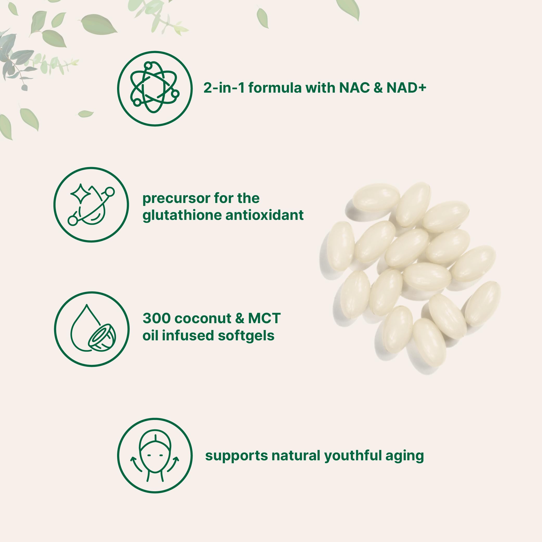 Foto 4 pulgar | Complemente Microingredientes Nac 600 Mg Con Cápsulas Blandas De Nad+ - Venta Internacional.