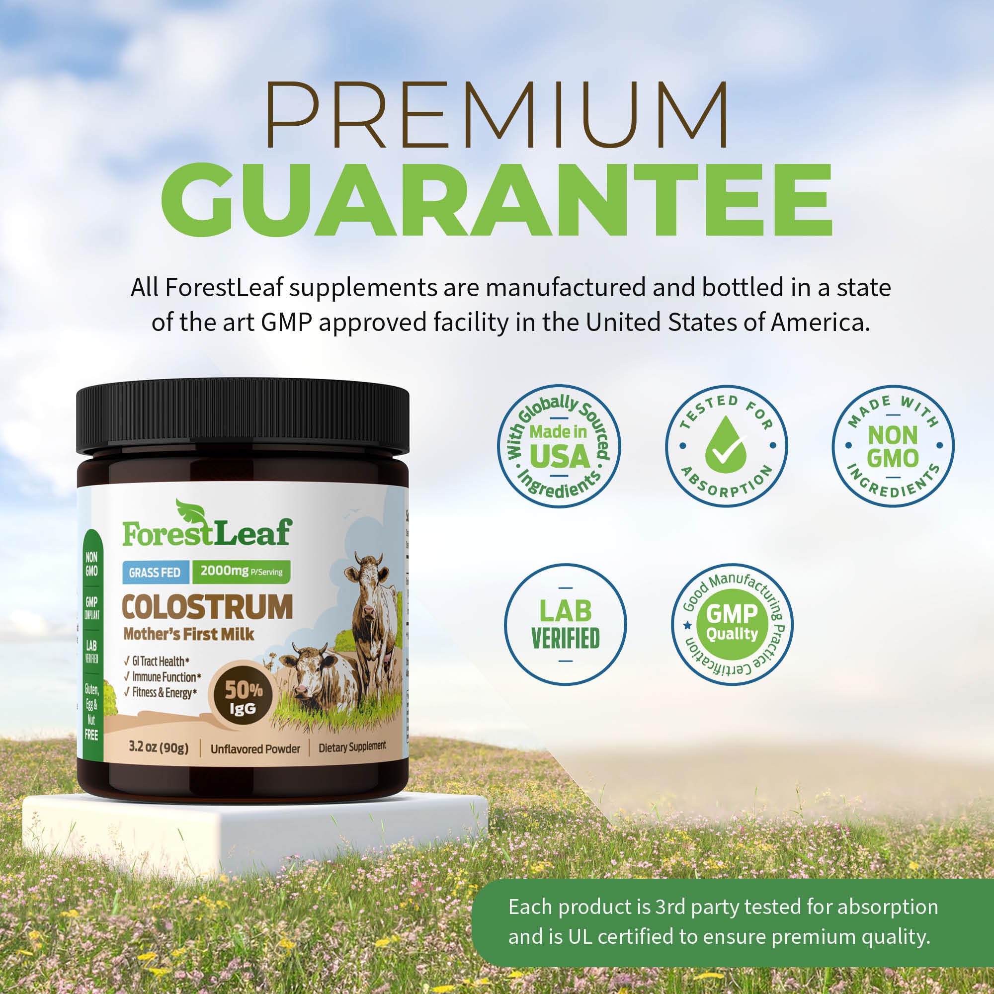 Foto 6 pulgar | Suplemento De Calostro Forestleaf Con 50% De Concentración De Igg 45 Serv - Venta Internacional.