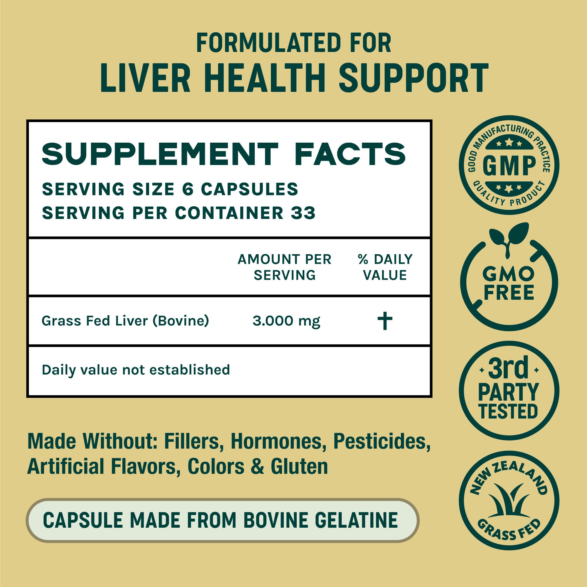 Foto 5 | Cápsulas De Hígado De Res Supplement One Earth Health, 200 X 3000 Mg - Venta Internacional.