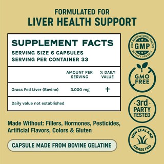 Foto 5 | Cápsulas De Hígado De Res Supplement One Earth Health, 200 X 3000 Mg - Venta Internacional.