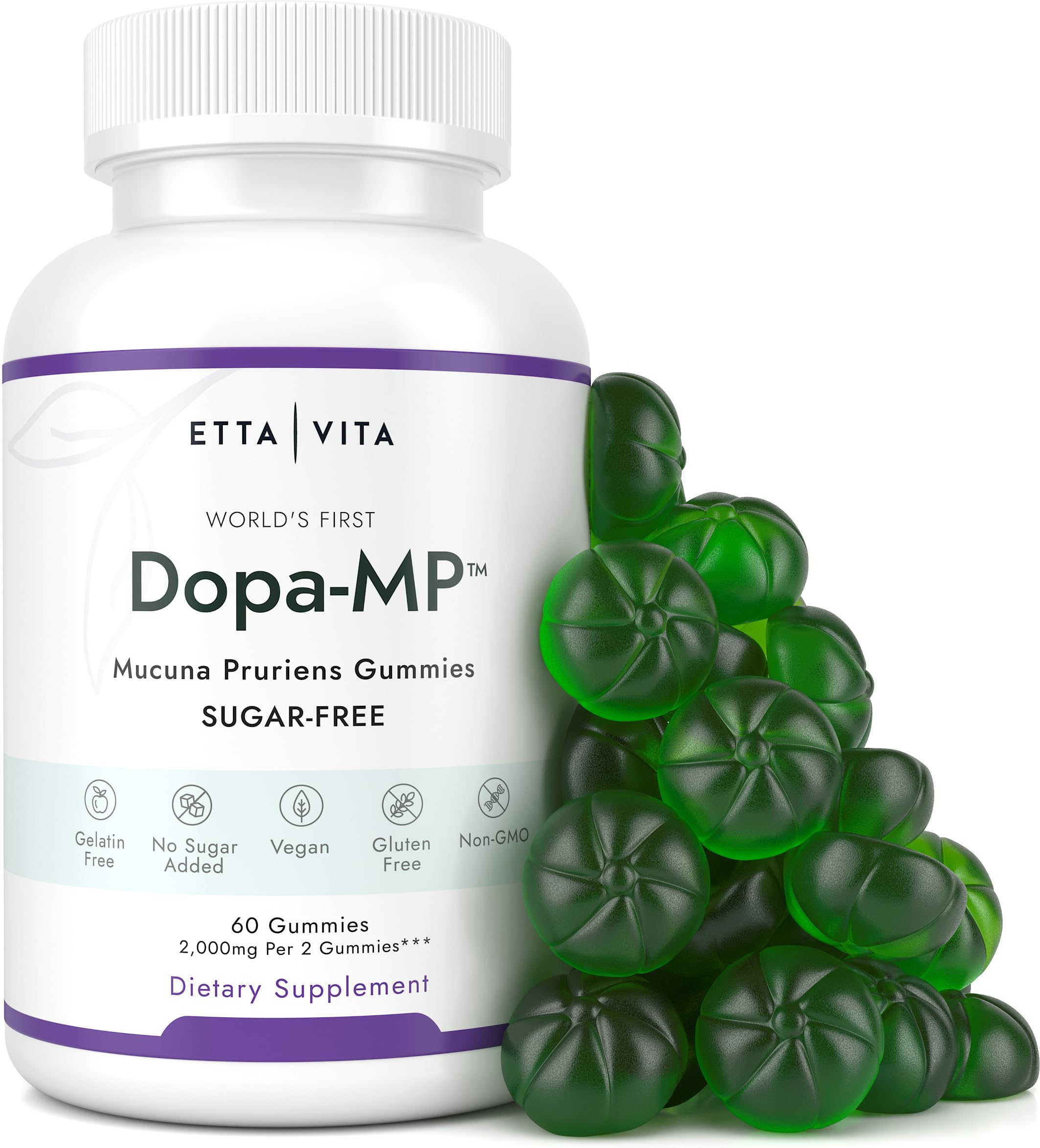 Foto 2 pulgar | Suplemento De Gomitas Etta Vita Mucuna Pruriens, 2000 Mg, 60 Unidades - Venta Internacional.