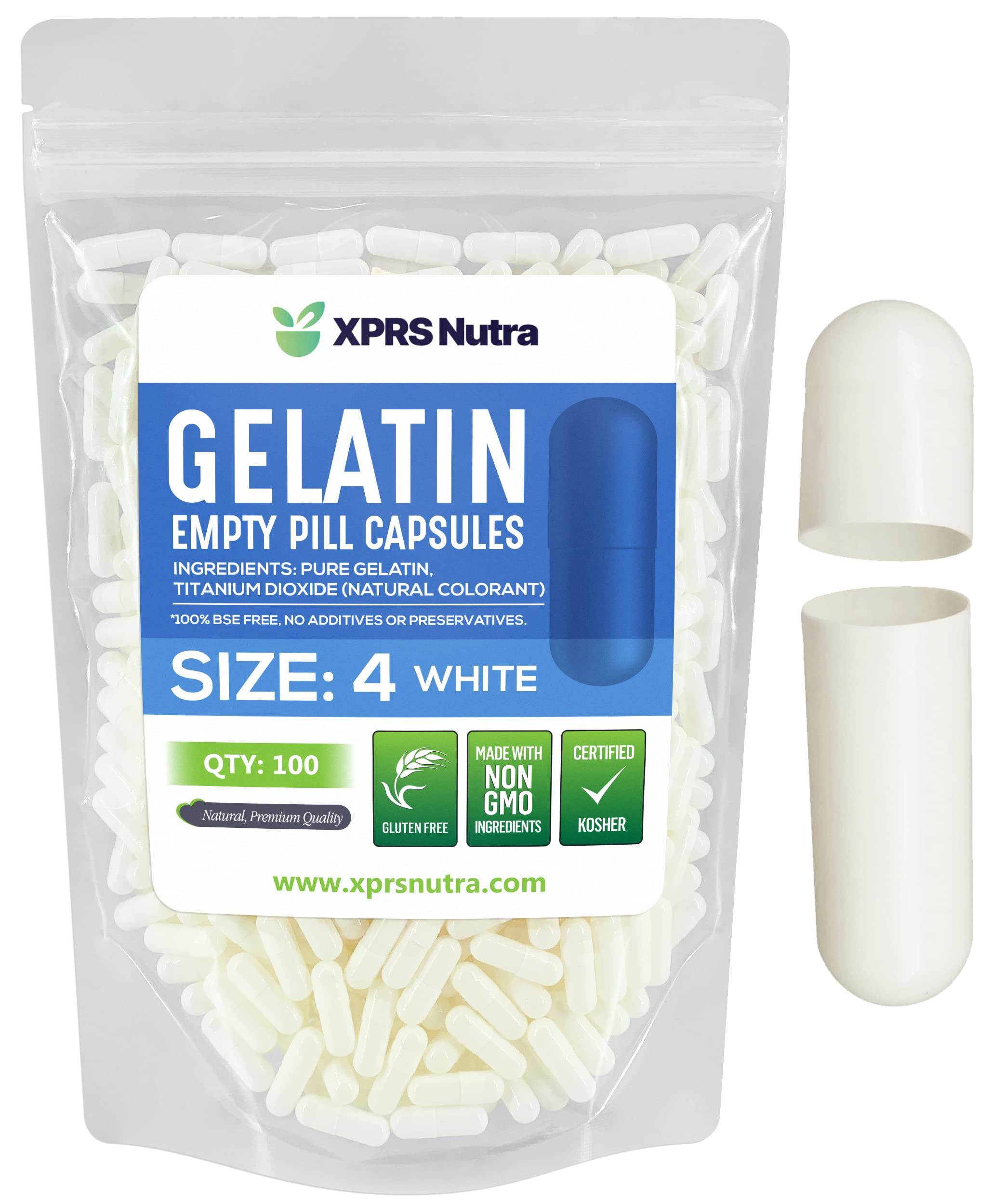 Foto 2 pulgar | Cápsulas De Gelatina Vacías Xprs Nutra, Tamaño 4, 100 Unidades - Venta Internacional.