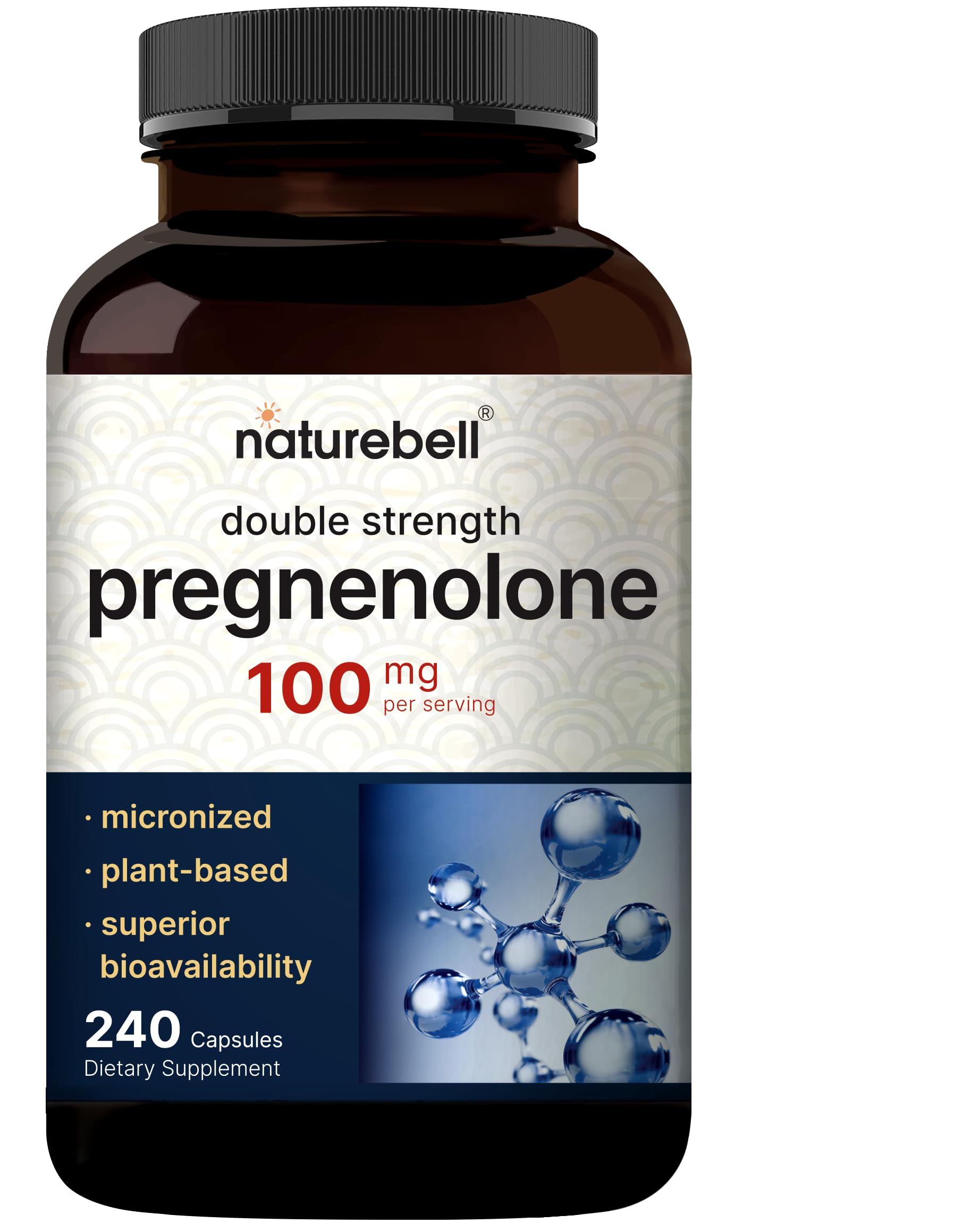 Foto 2 pulgar | Suplemento Naturebell Pregnenolona 100 Mg 240 Cápsulas - Venta Internacional.
