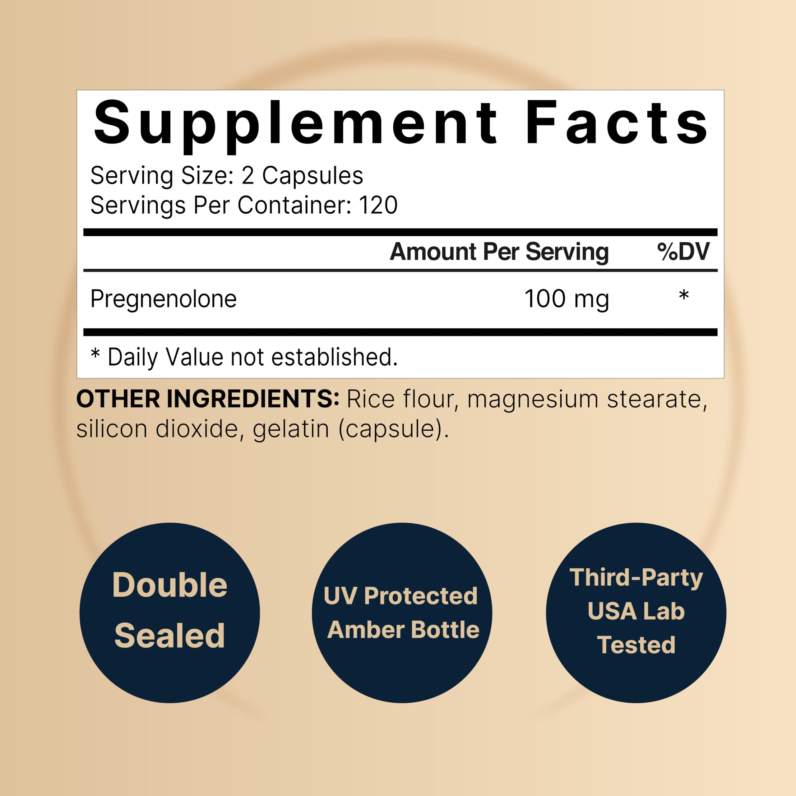 Foto 2 | Suplemento Naturebell Pregnenolona 100 Mg 240 Cápsulas - Venta Internacional.