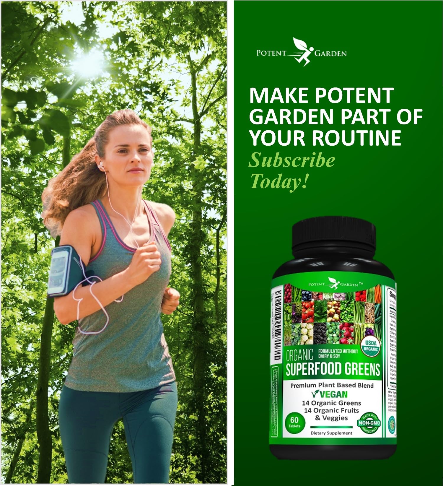 Foto 8 pulgar | Suplemento Potent Garden Organic Superfood Greens, 60 Comprimidos - Venta Internacional.