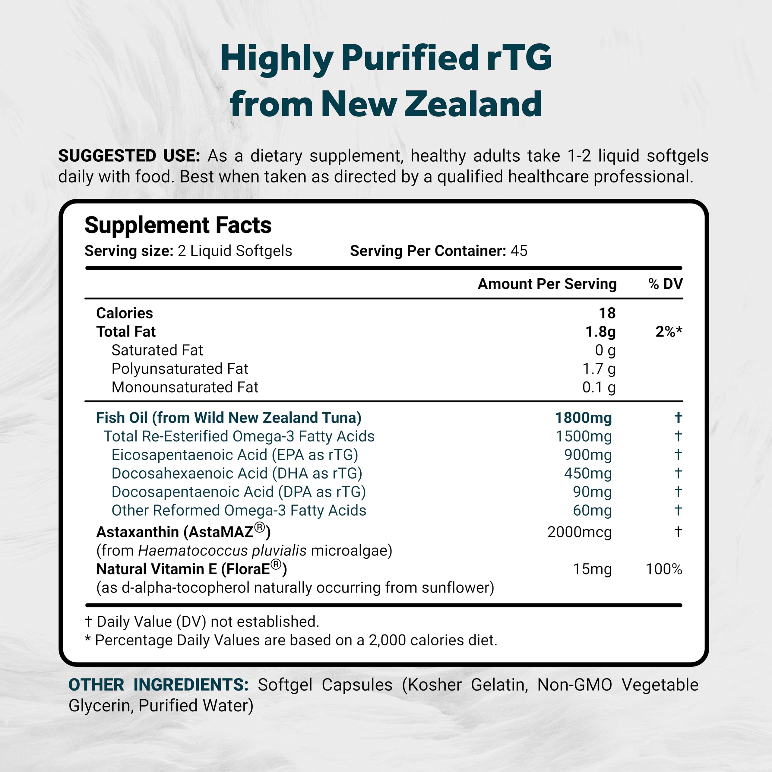 Foto 3 pulgar | Suplemento De Aceite De Pescado Naturalis Ultimate Rtg Omega 3 1800 Mg - Venta Internacional.