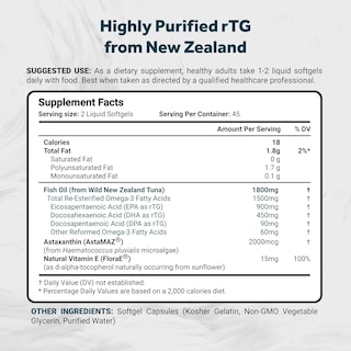 Foto 2 | Suplemento De Aceite De Pescado Naturalis Ultimate Rtg Omega 3 1800 Mg - Venta Internacional.