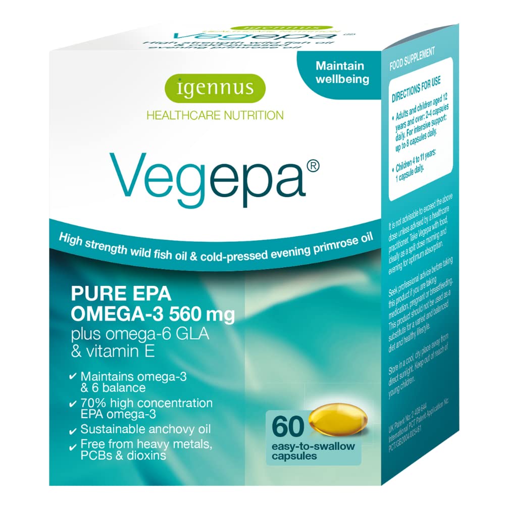 Foto 2 pulgar | Suplemento De Aceite De Pescado Silvestre Igennus Vegepa Omega 3 560 Mg 60 Cápsulas Blandas - Venta Internacional.