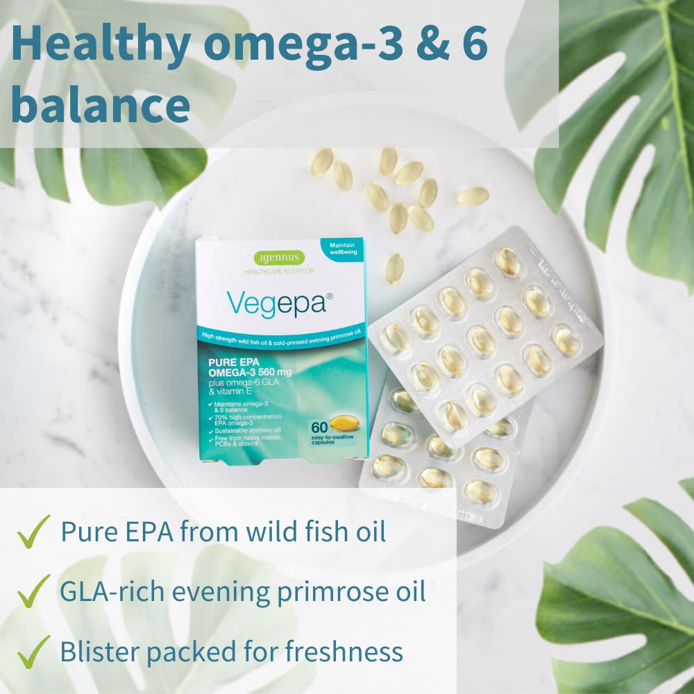Foto 3 pulgar | Suplemento De Aceite De Pescado Silvestre Igennus Vegepa Omega 3 560 Mg 60 Cápsulas Blandas - Venta Internacional.