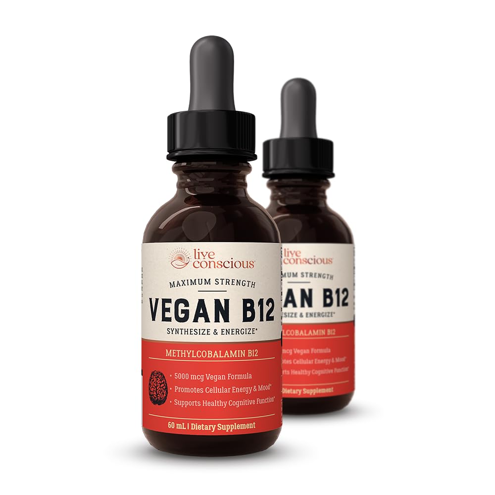 Líquido Sublingual Con Vitamina B12 Live Conscious De 5000 Mcg, Paquete De 2 - Venta Internacional.