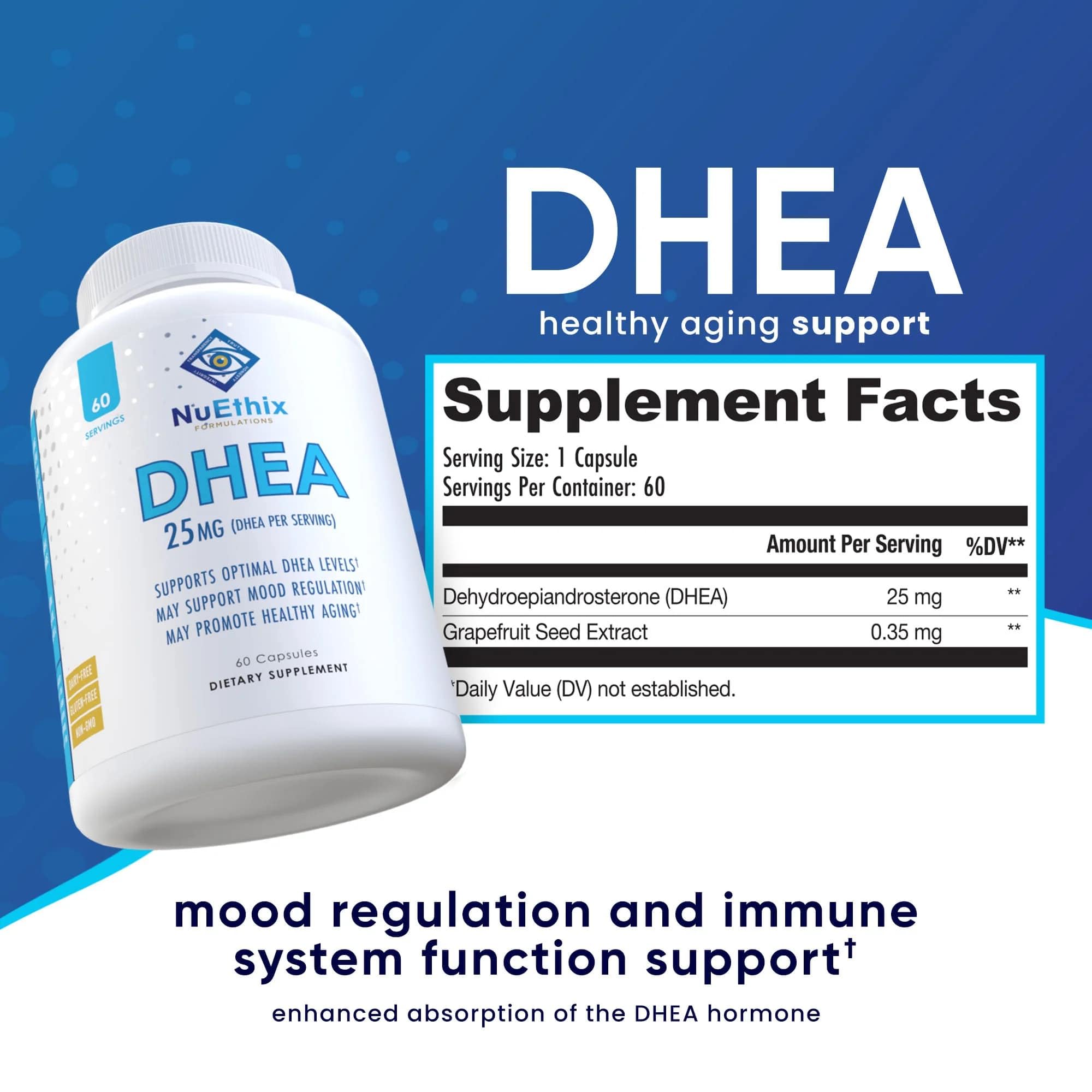 Foto 5 pulgar | Suplemento Nuethix Formulations Dhea De 25 Mg Con Extracto De Pomelo - Venta Internacional.