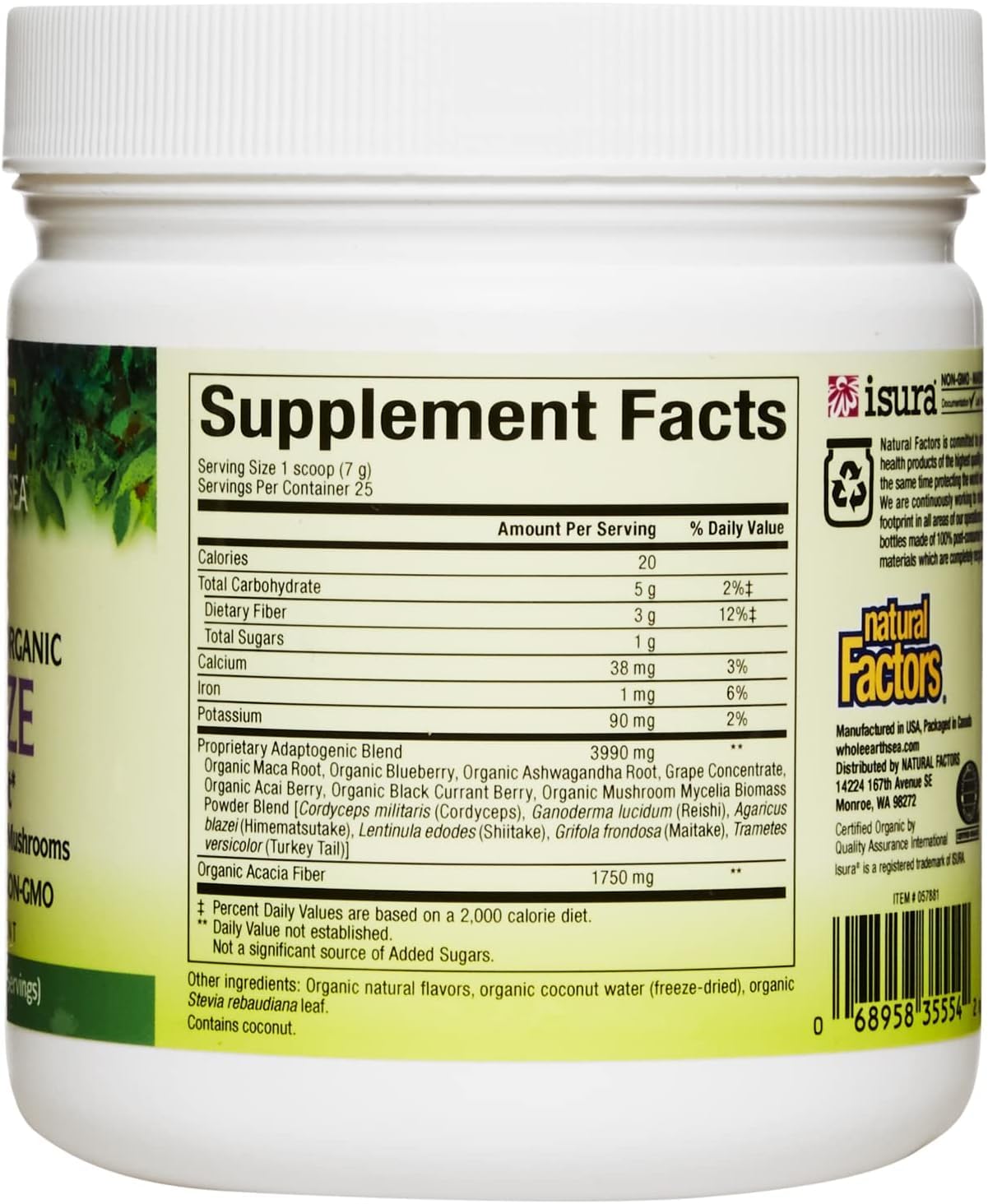 Foto 3 pulgar | Suplemento Natural Factors Whole Earth & Sea Energize 183 Ml - Venta Internacional.